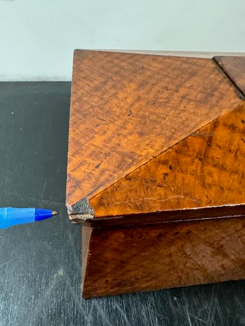 19th Century English Wooden Box and double box interior with lids