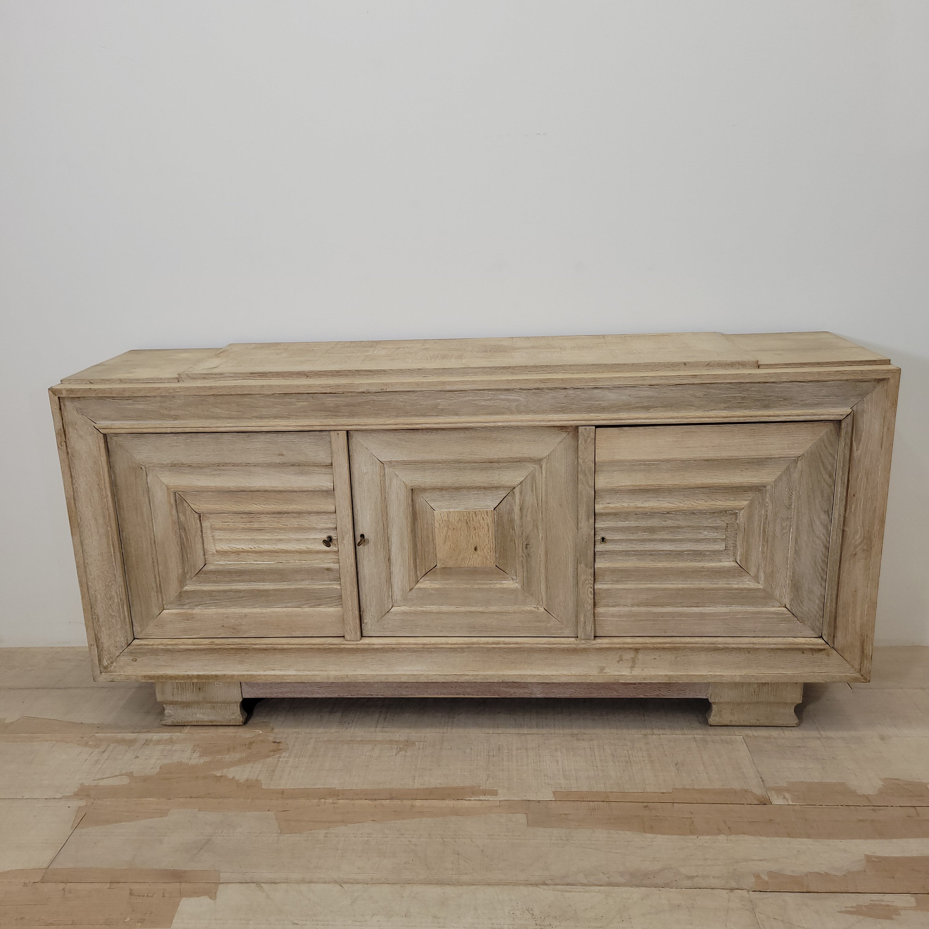 1930s French solid oak sideboard