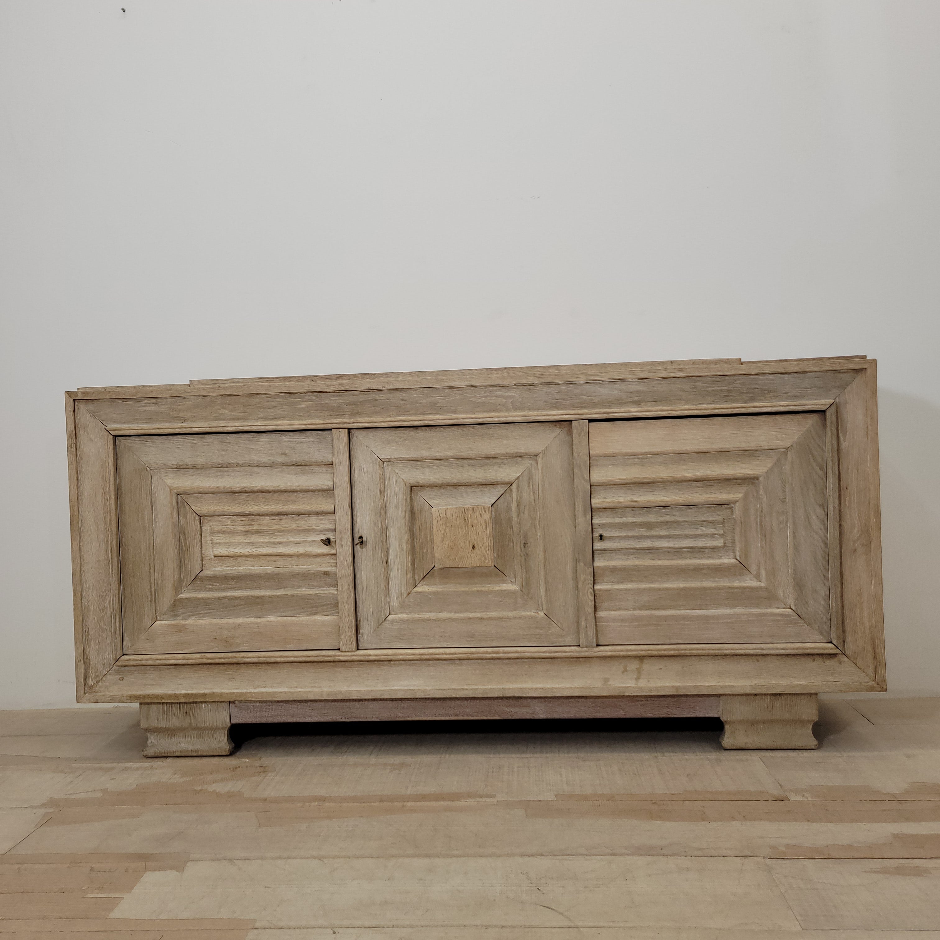 1930s French solid oak sideboard