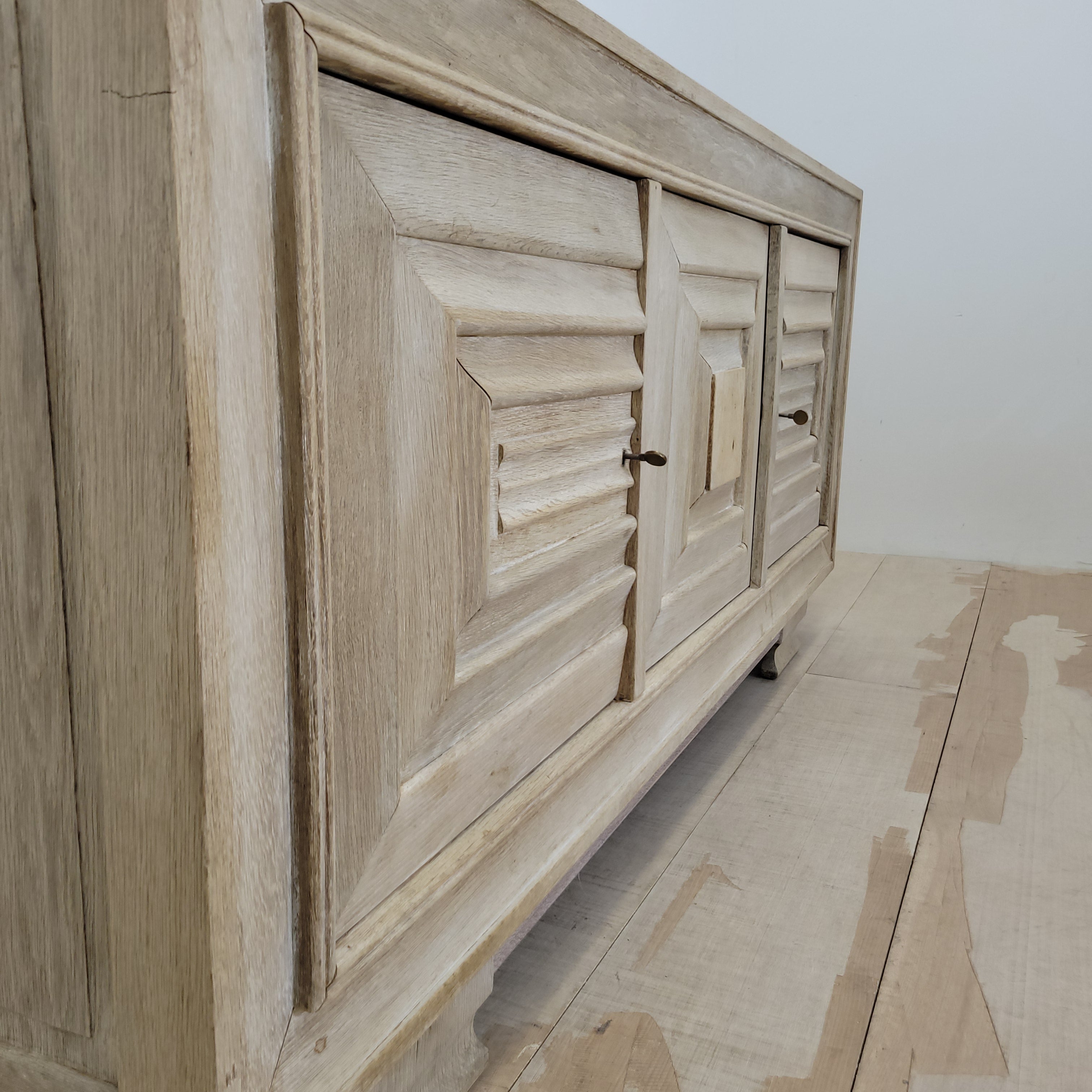 1930s French solid oak sideboard
