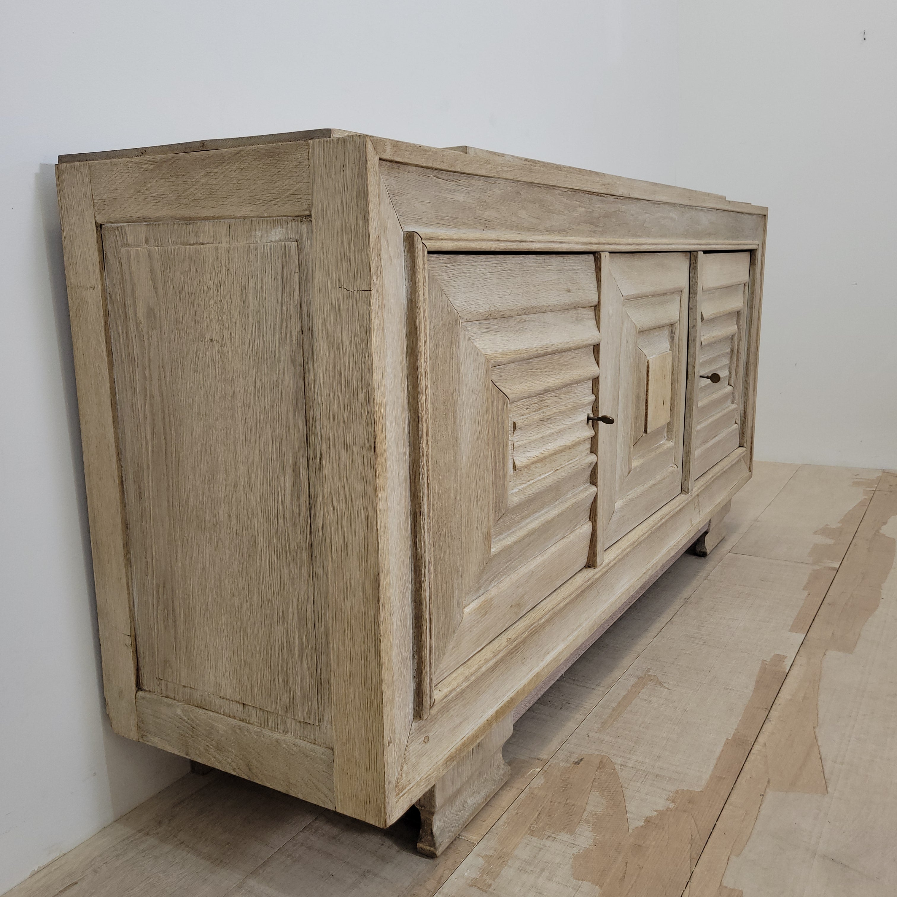 1930s French solid oak sideboard