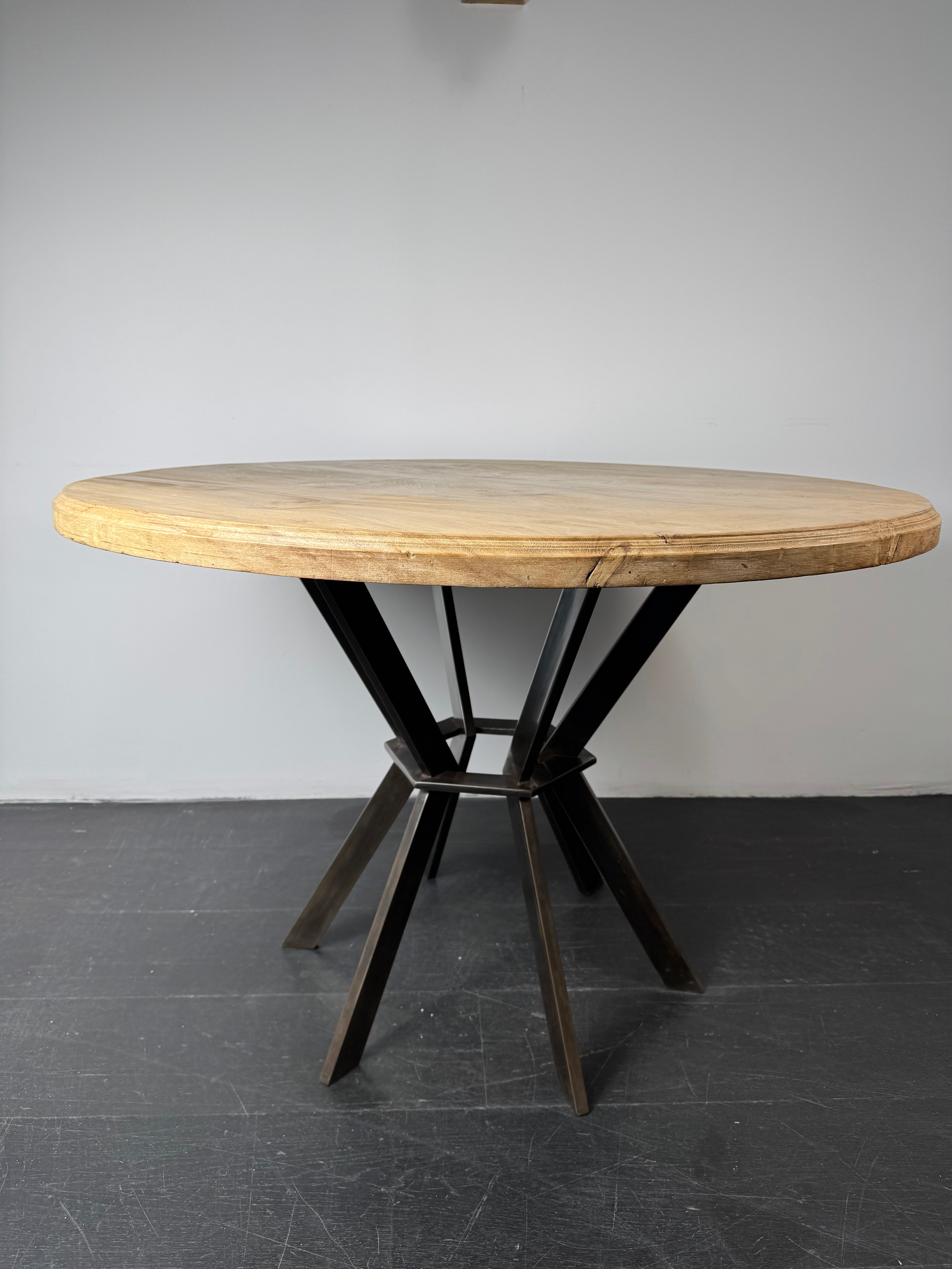 Limited Edition Burl Sycamore & Oxidized Metal Center Table