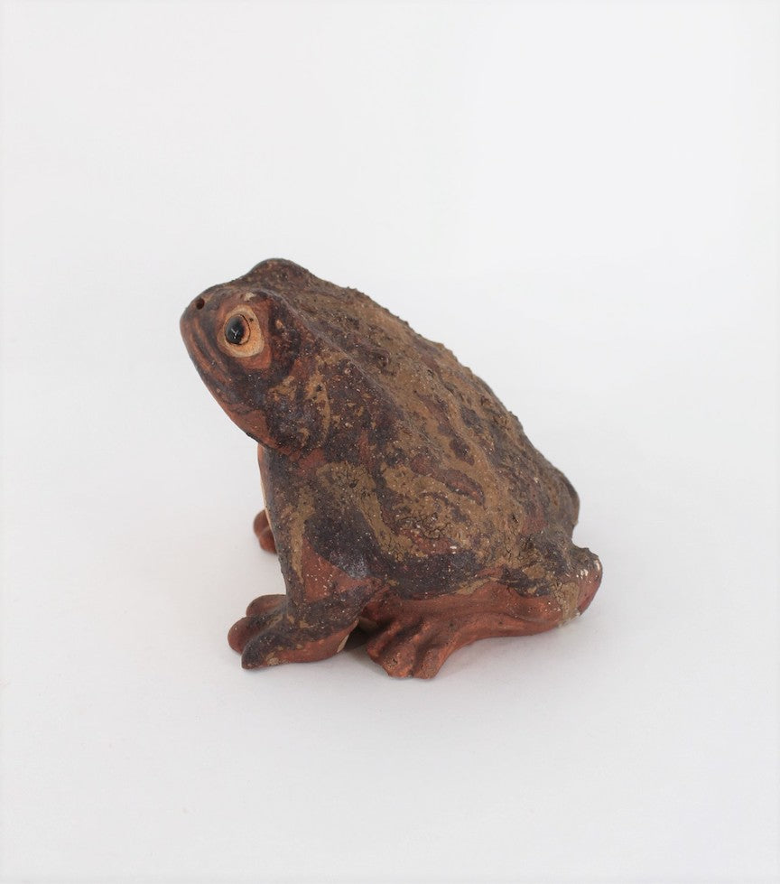 Antique Japanese Shigaraki-ware Frog Figurine