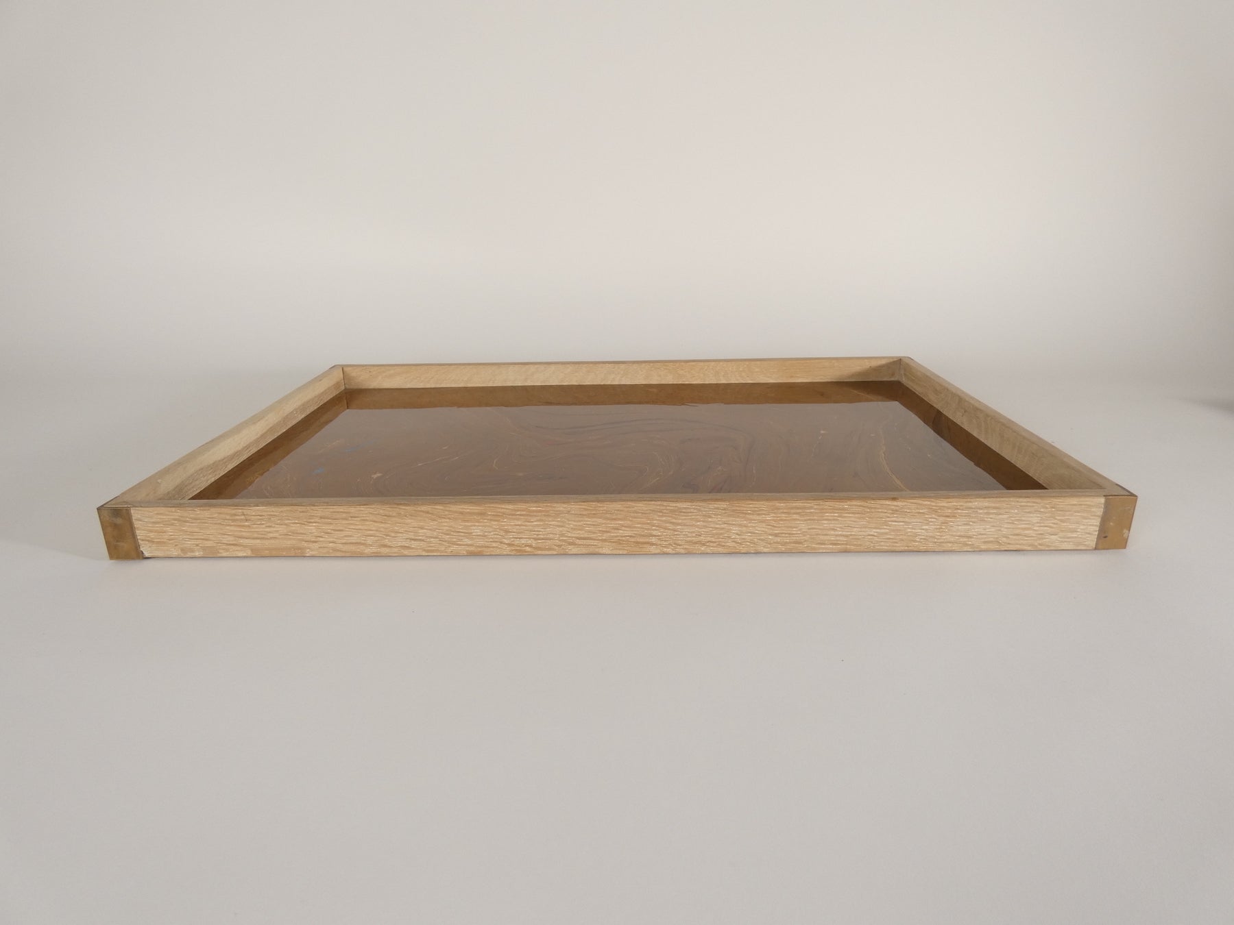 Limited Edition Oak Tray with Vintage Italian Marbleized Paper