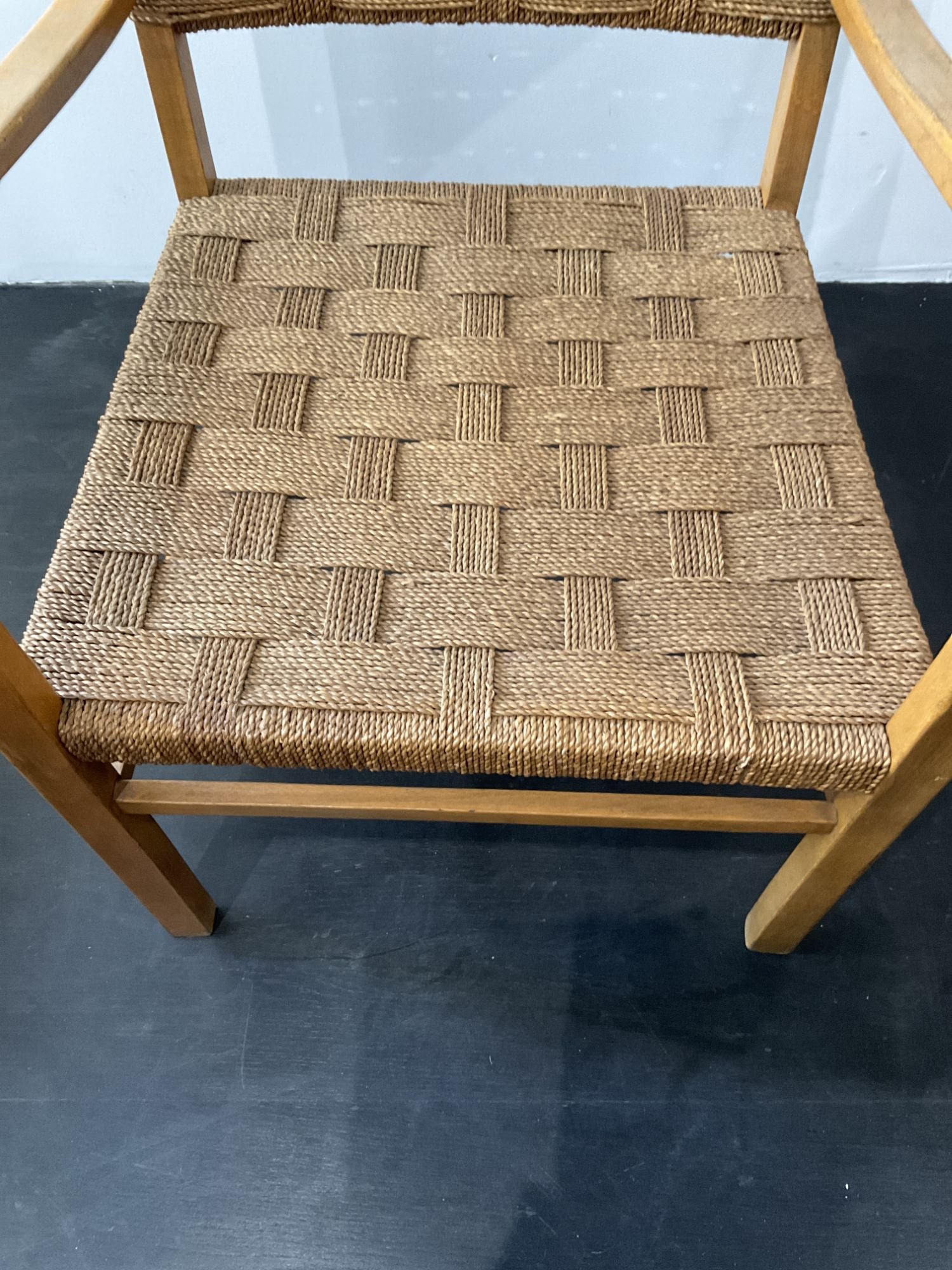 Pair of Danish Woven Rope Arm Chairs