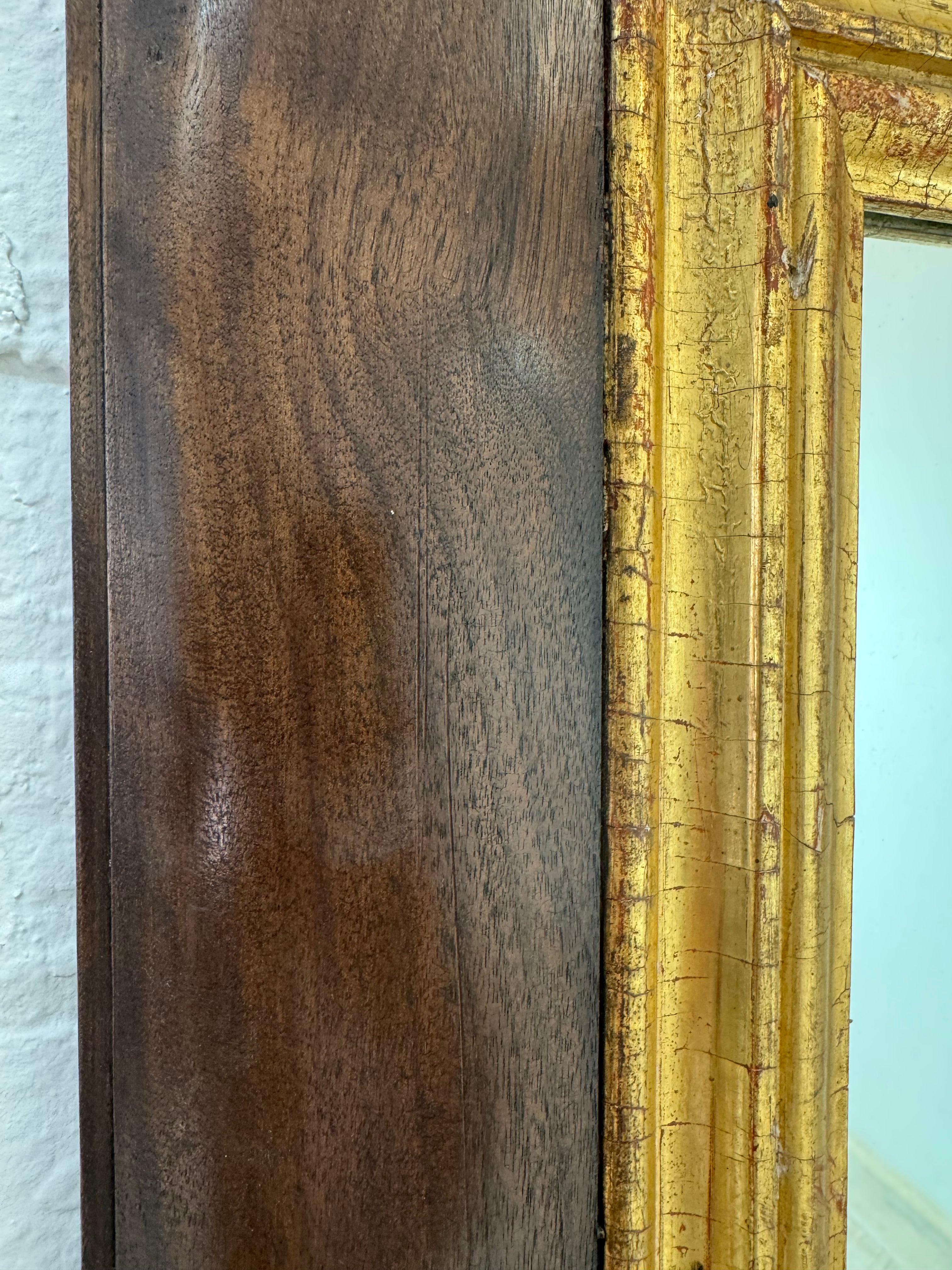 Limited Edition Walnut and 18th Century Gilt Wood Mirror