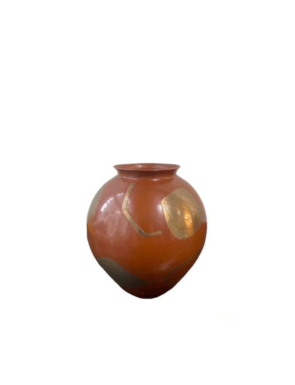 Japanese Hammered Copper and Gilt Vase