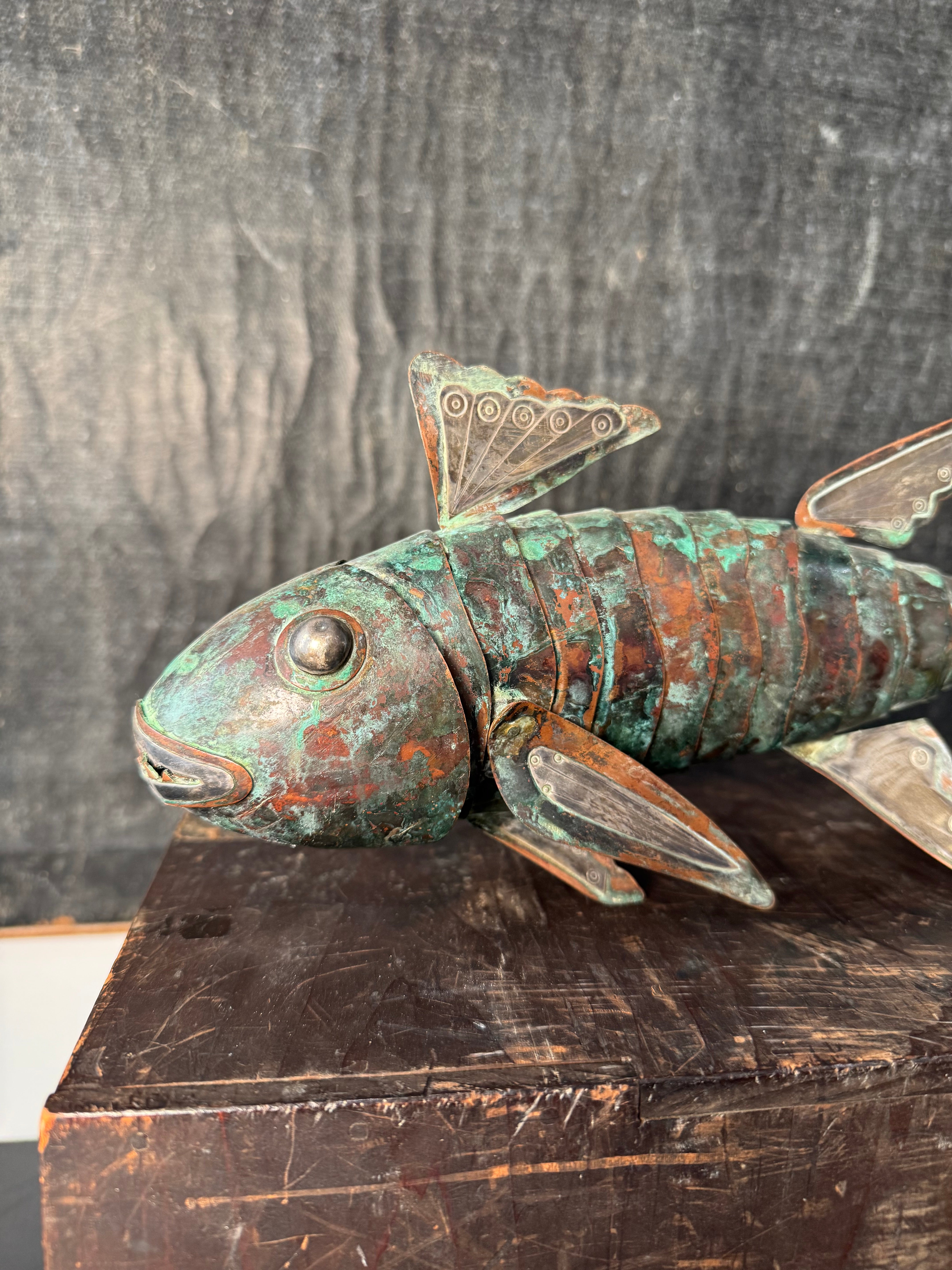 Fine Copper & Silver Fish Sculpture