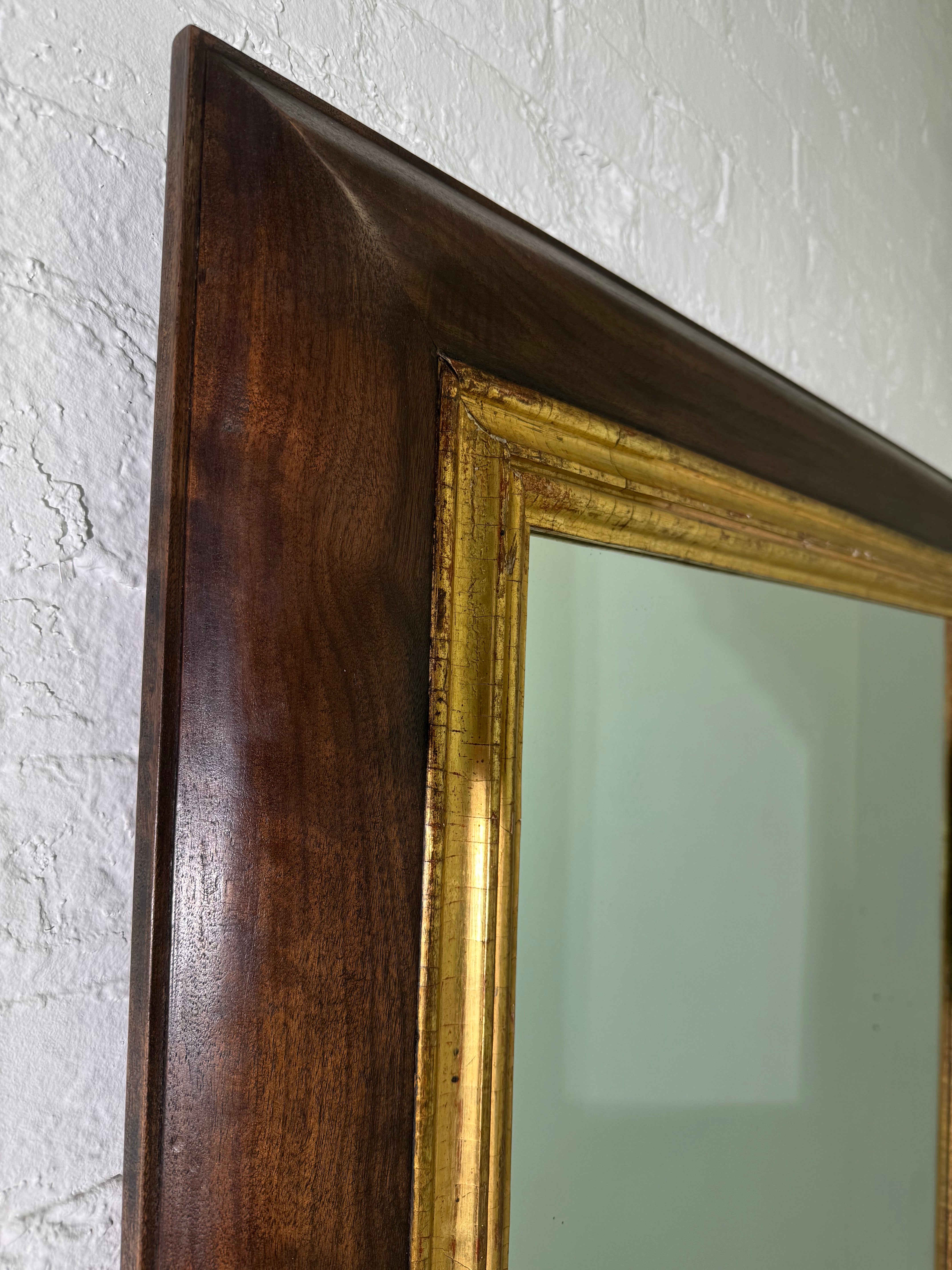 Limited Edition Walnut and 18th Century Gilt Wood Mirror