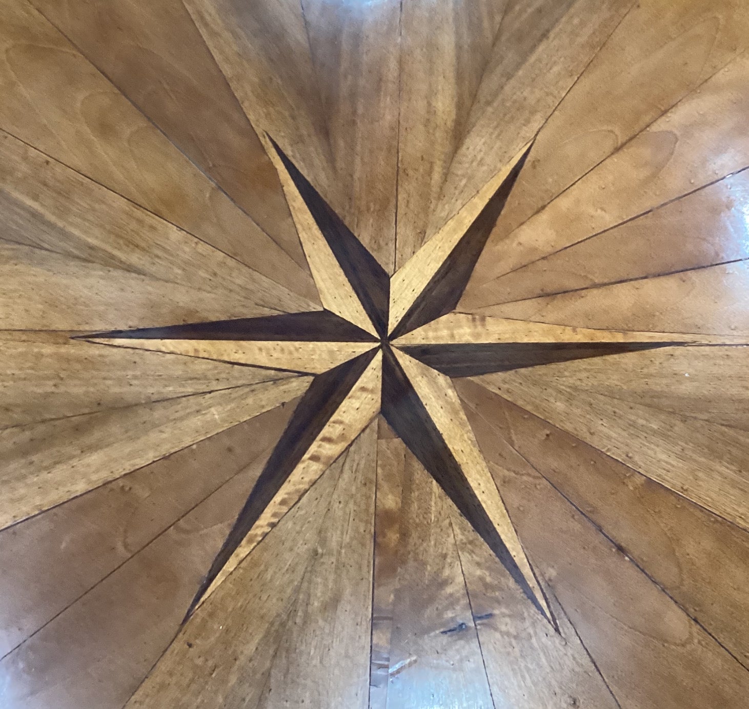 Large 19th Century Round Inlaid Biedermeier Dining Table