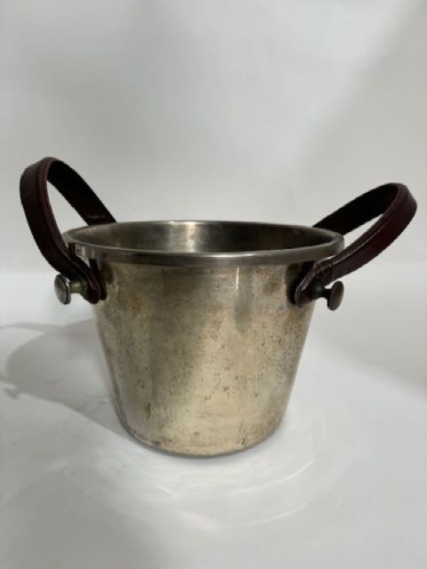 Vintage Silver plate and Leather Wine Bucket