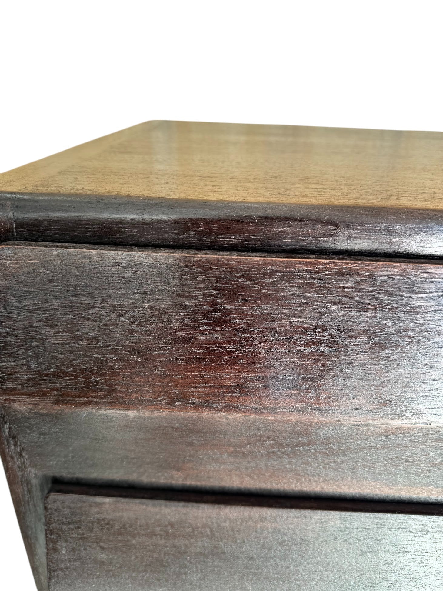 Limited Edition Solid Walnut Commode with Bronze Drawer