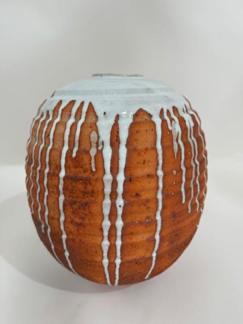 Japanese Hagi Yaki Large Ceramic Vase with Documents