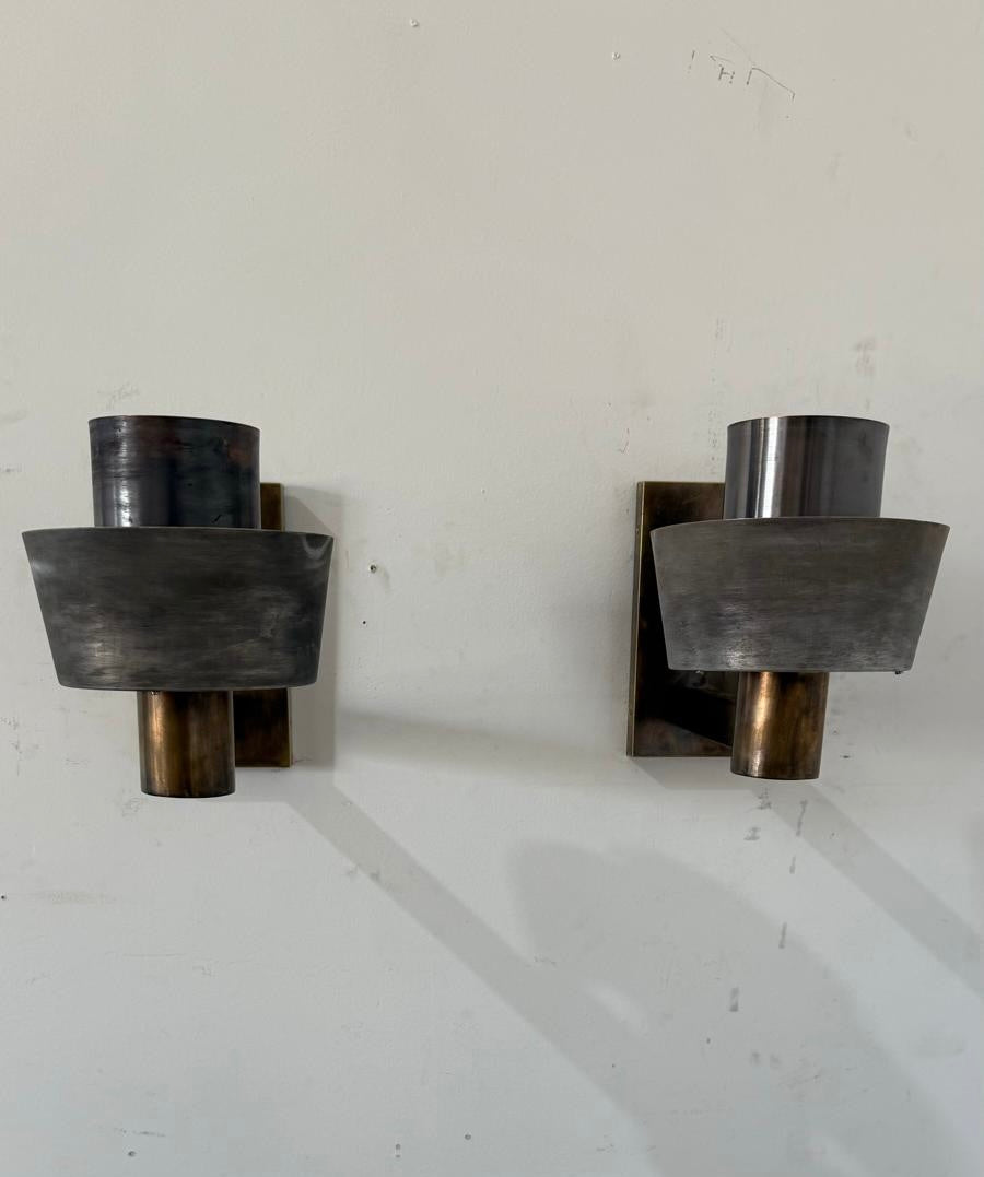 Pair of Mixed Metals Sconces