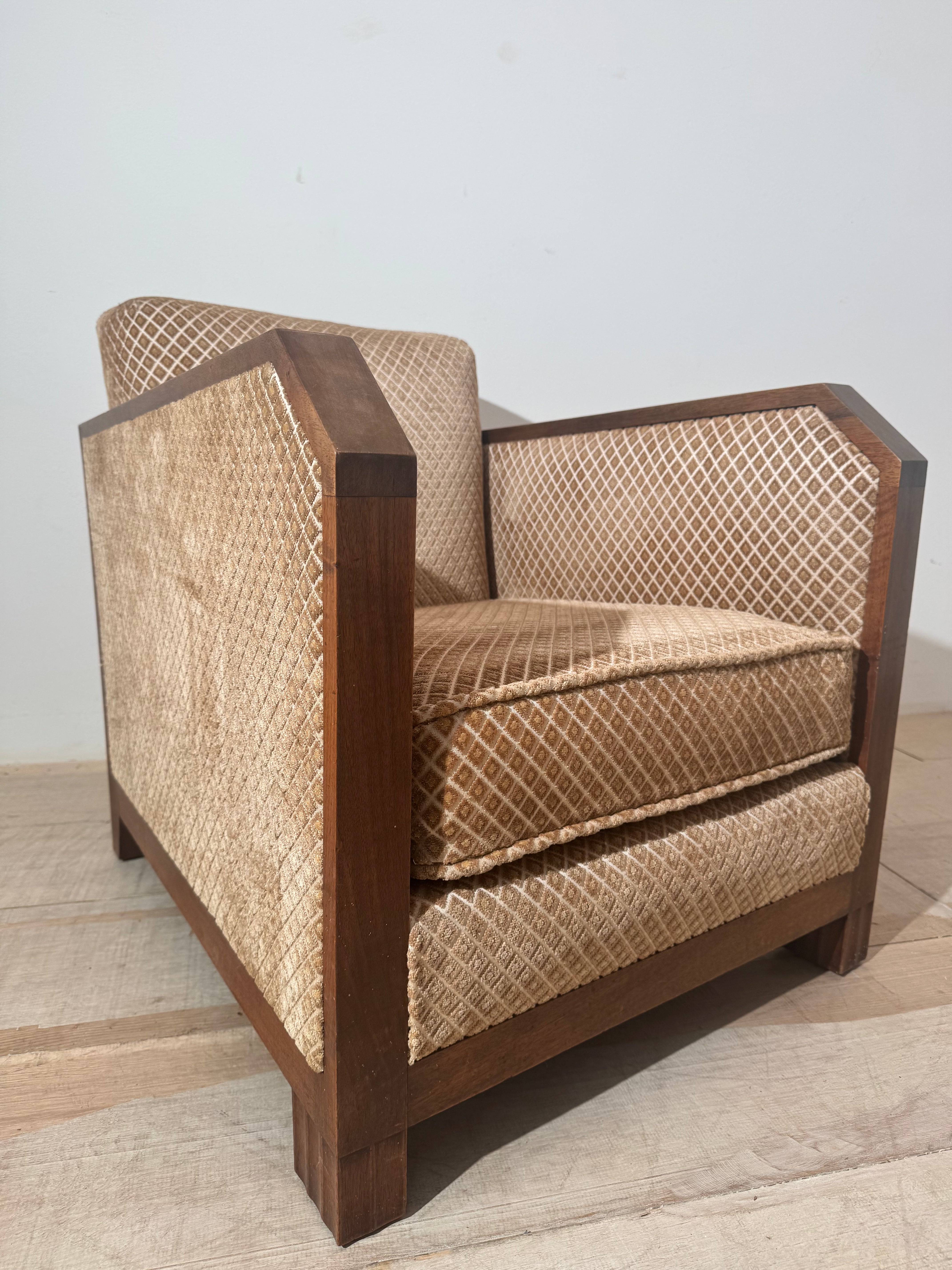 French 1940s Walnut Armchair