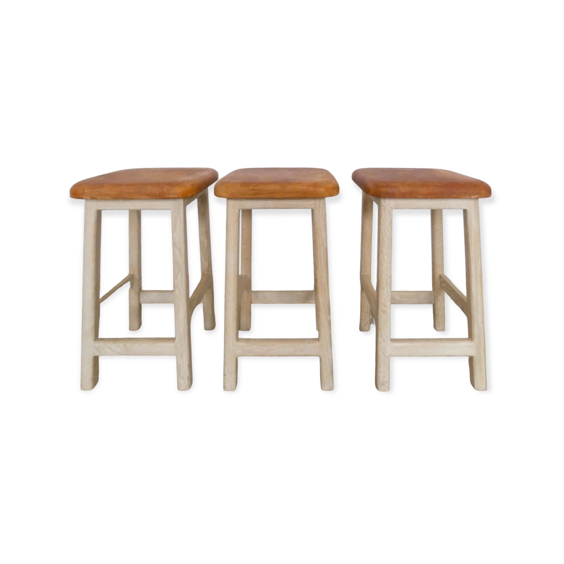 Lucca Studio Vintage Leather Graham Stools Set of (3)