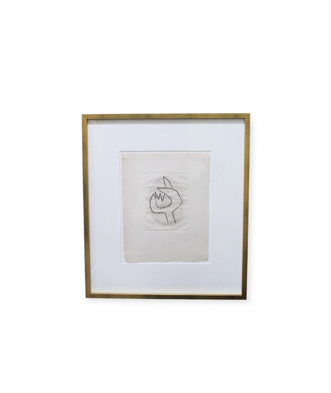 Mid Century Limited Edition French Pencil Drawing, Framed