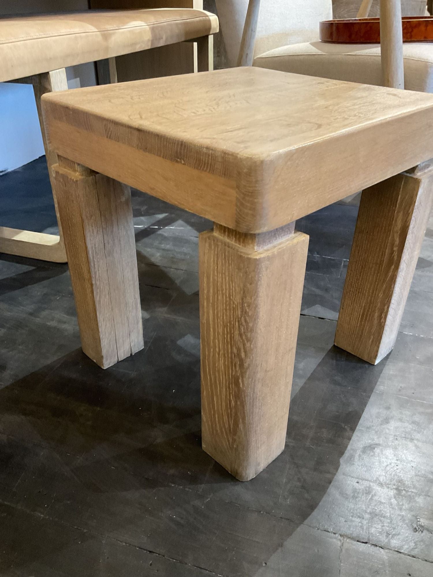 1940's French Cerused Oak Side Table