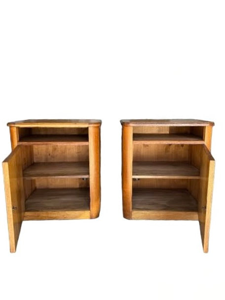 Pair of French Parchment Nightstands