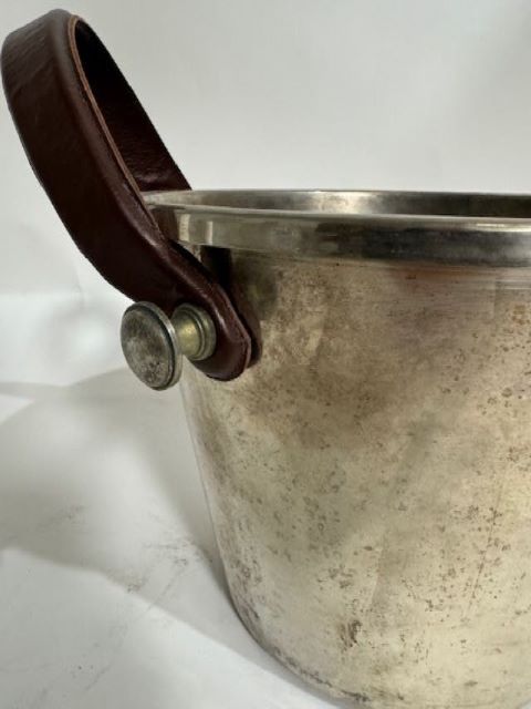 Vintage Silver plate and Leather Wine Bucket