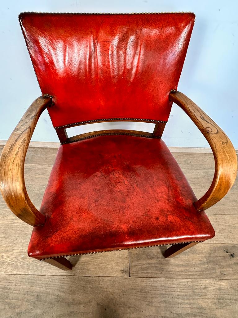 Early Fritz Hansen Leather Arm Chair