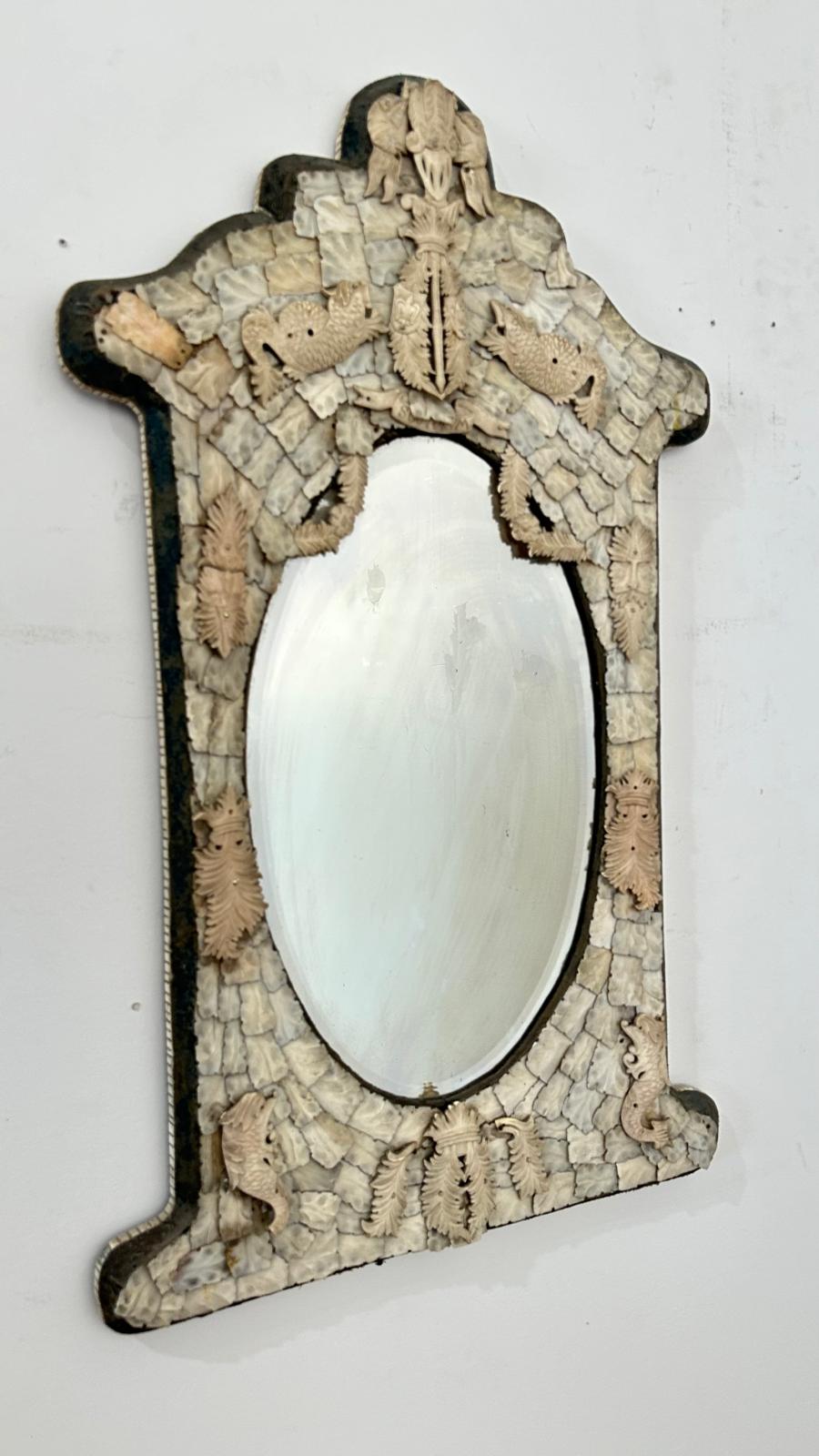 Rare Ivory Dieppe Mirror