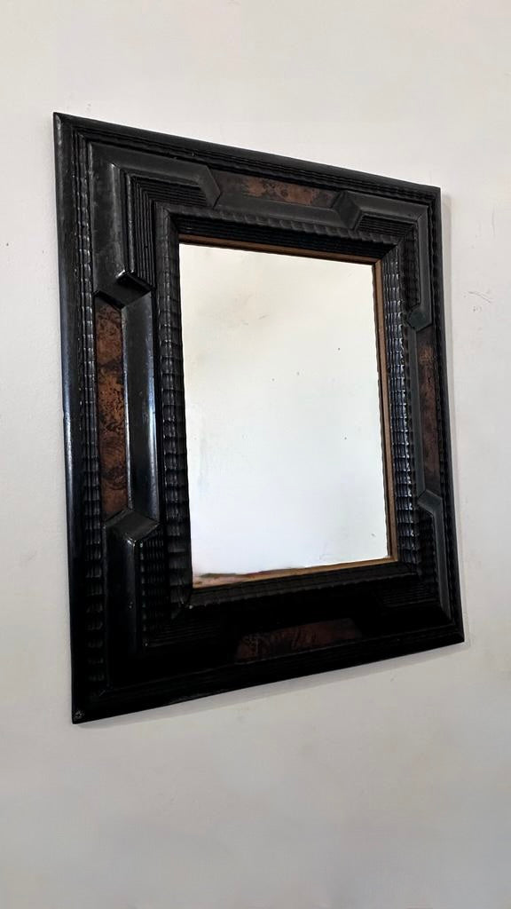 Dutch Ebonized and Burl Mirror