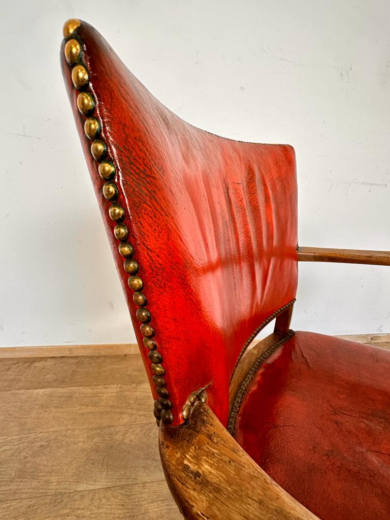 Early Fritz Hansen Leather Arm Chair