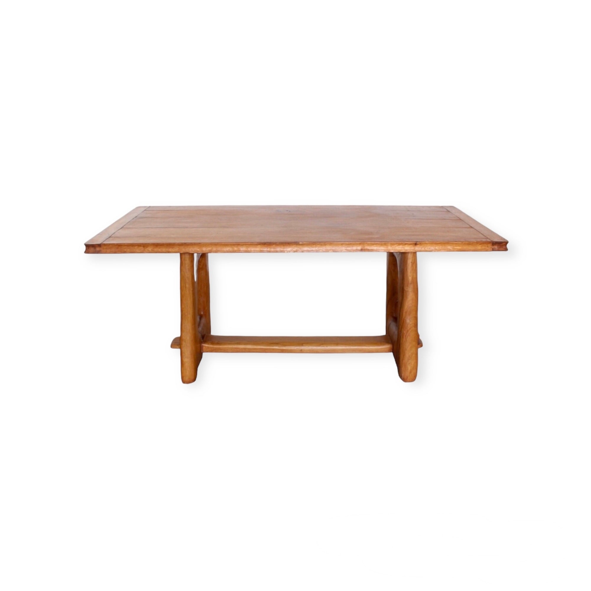 French Brutalist Oak Console