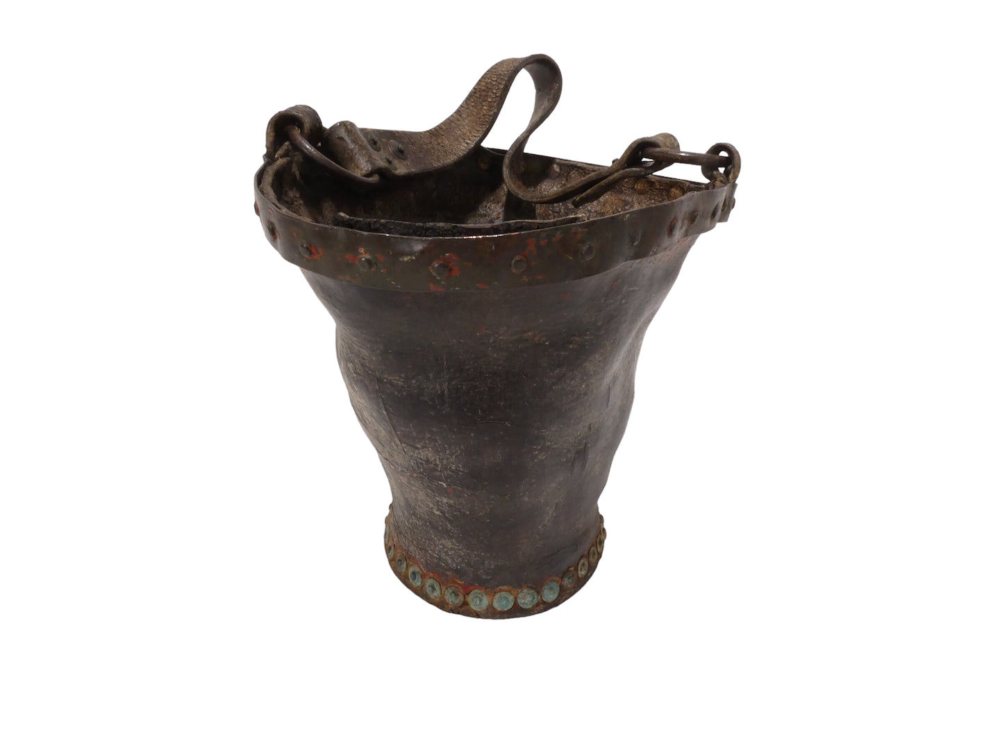 19th Century Leather and Metal Fire Pail