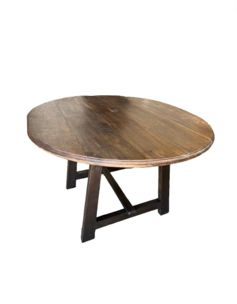 Limted Edition Oval 18th Century Walnut Top on Ebonized  Walnut Base