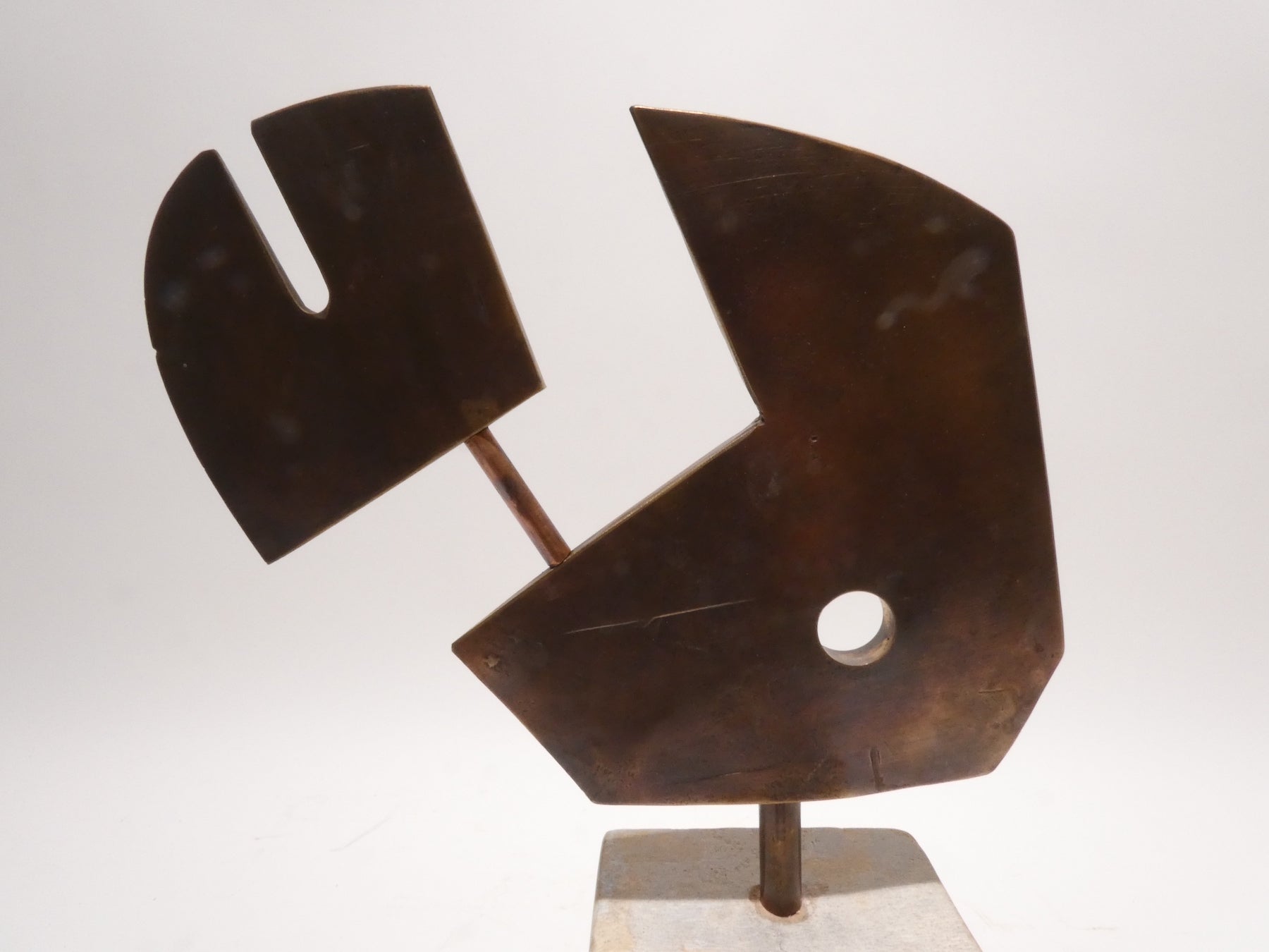 Limited Edition Hammered Bronze and Stone Sculpture