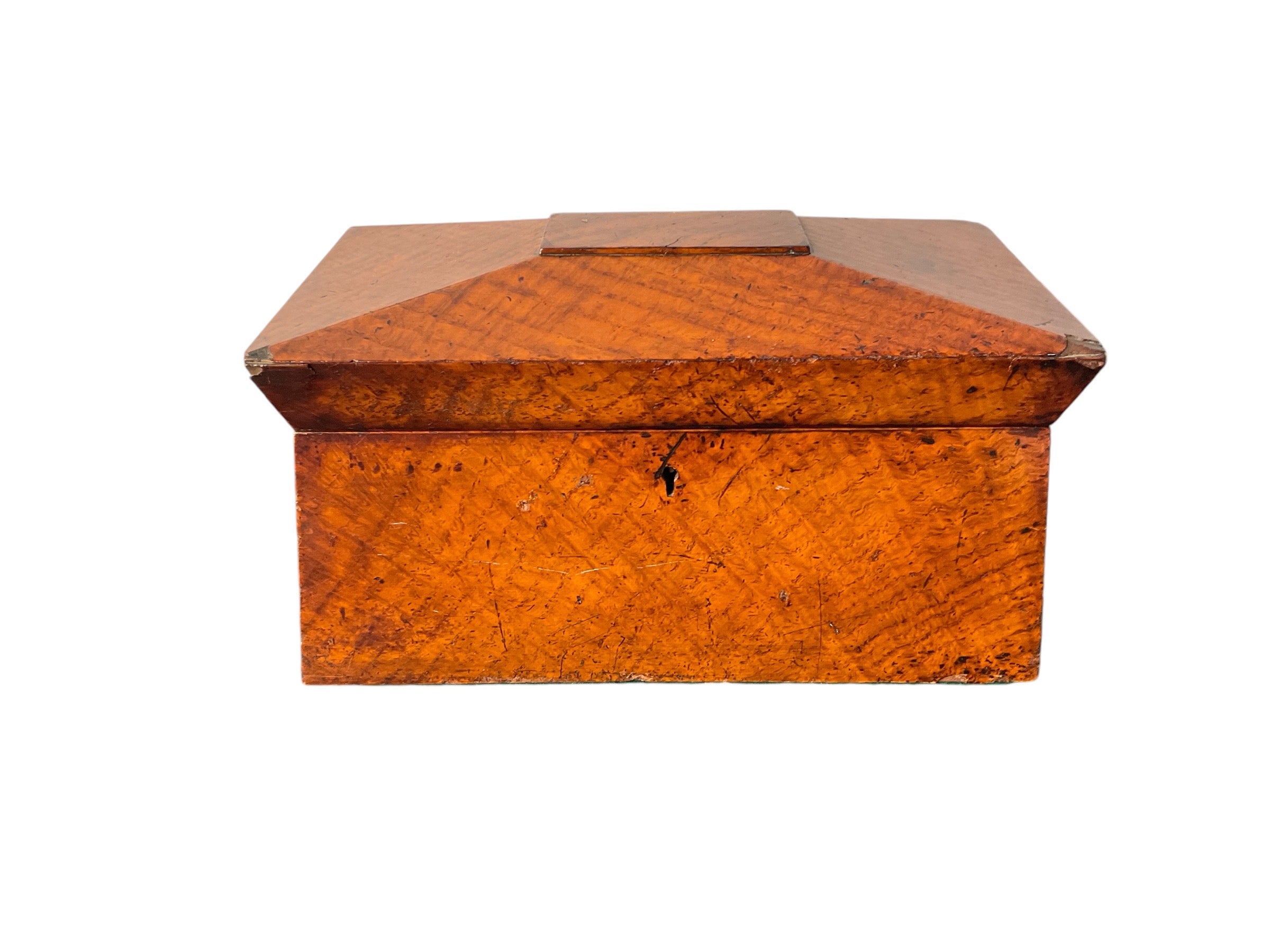 19th Century English Wooden Box and double box interior with lids