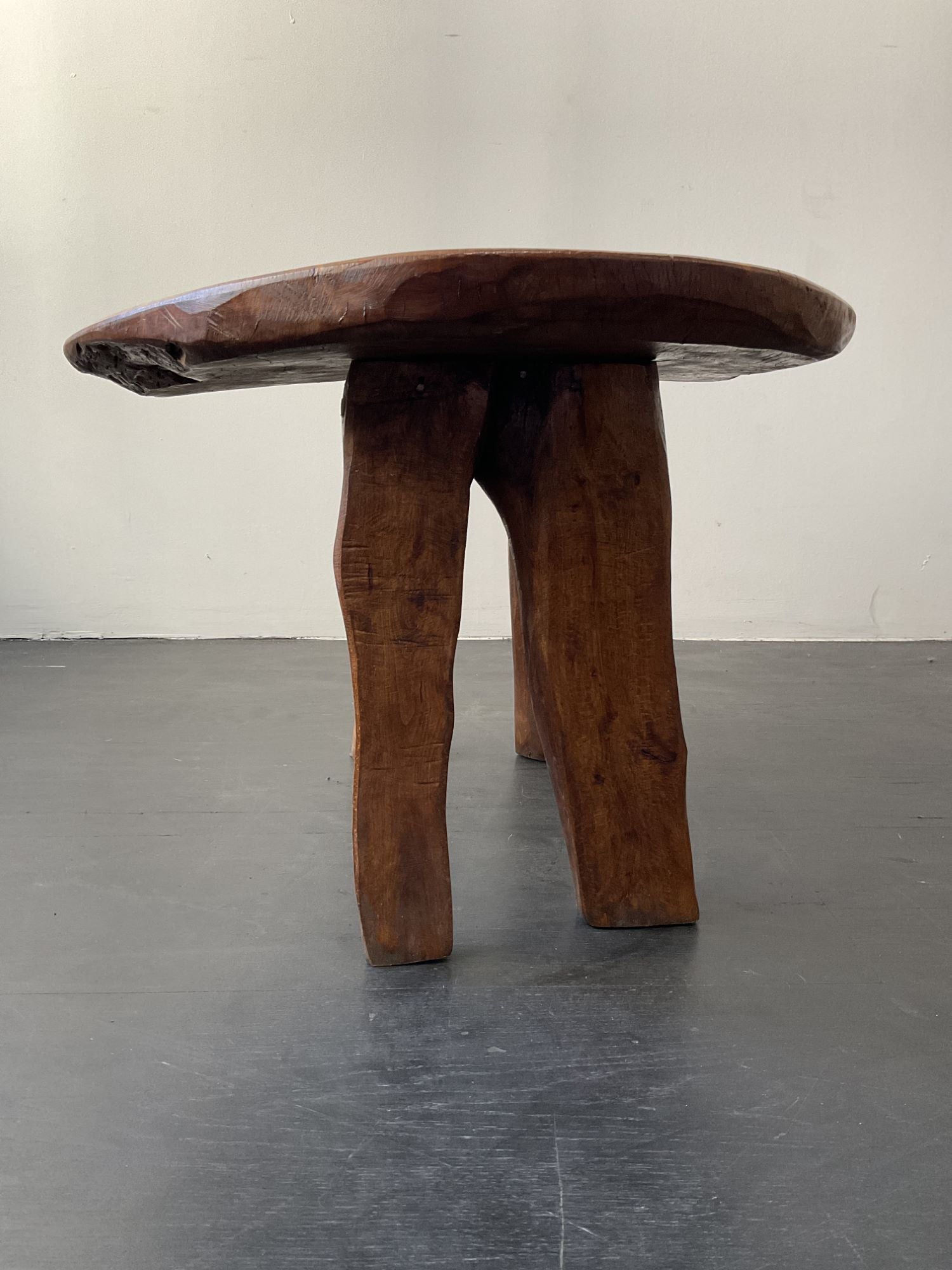 French Organic Wood Stool/ Side Table