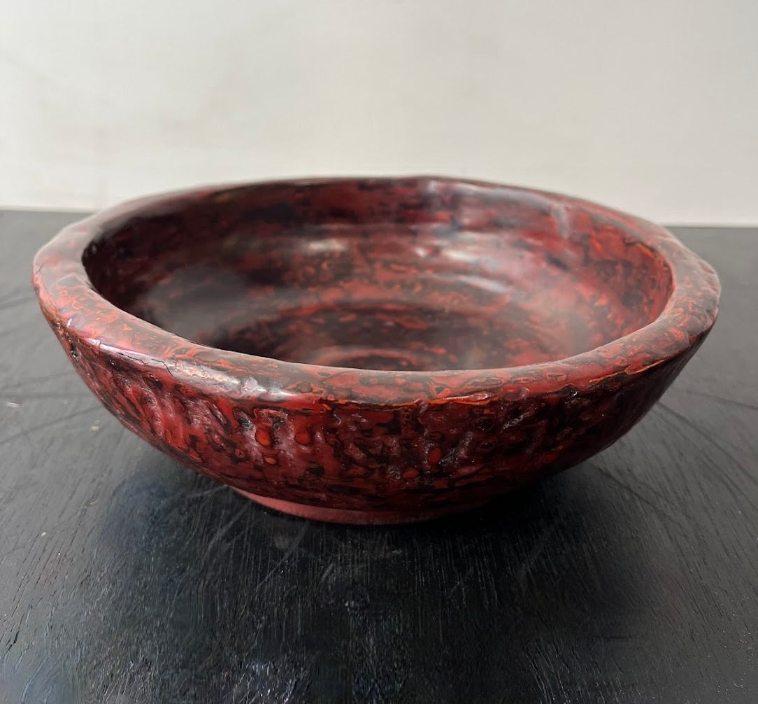 Vintage Japanese Lacquerware Wood Bowl