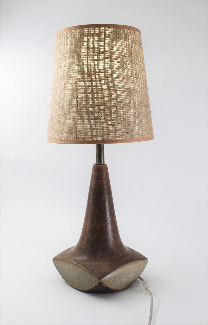 Vintage Danish Brown Ceramic Lamp