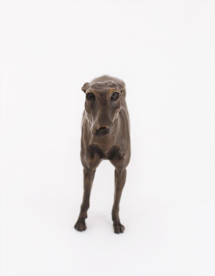 Vintage Bronze Dog Sculpture