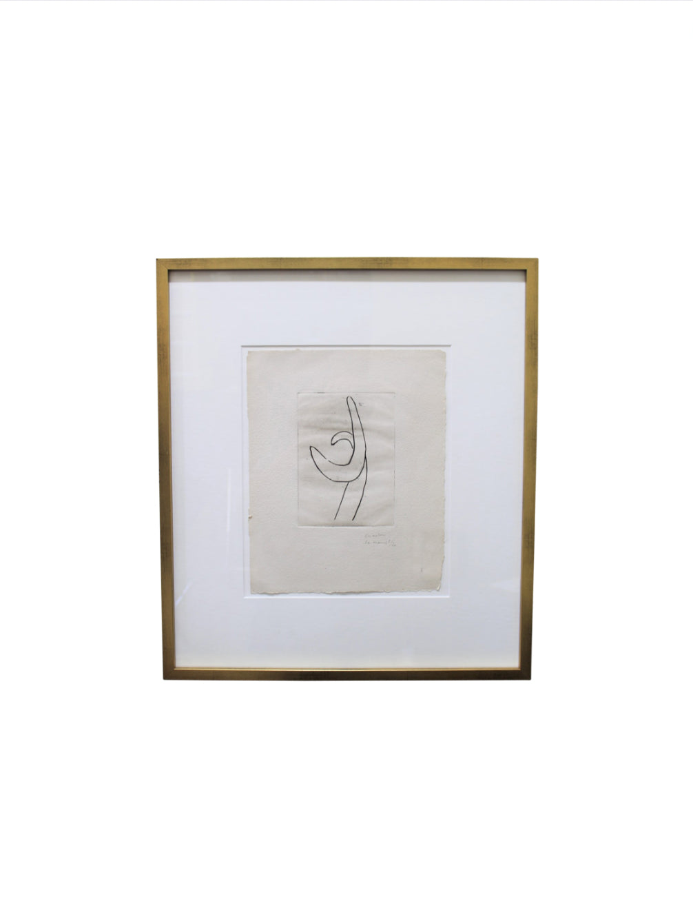 Mid Century French Pencil Drawing, Framed