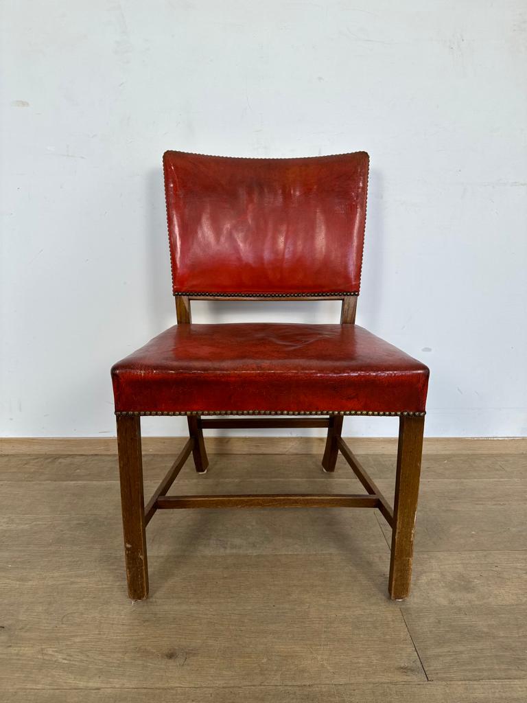 Early Set of (4) Fritz Hansen Vintage Leather Dining Chairs