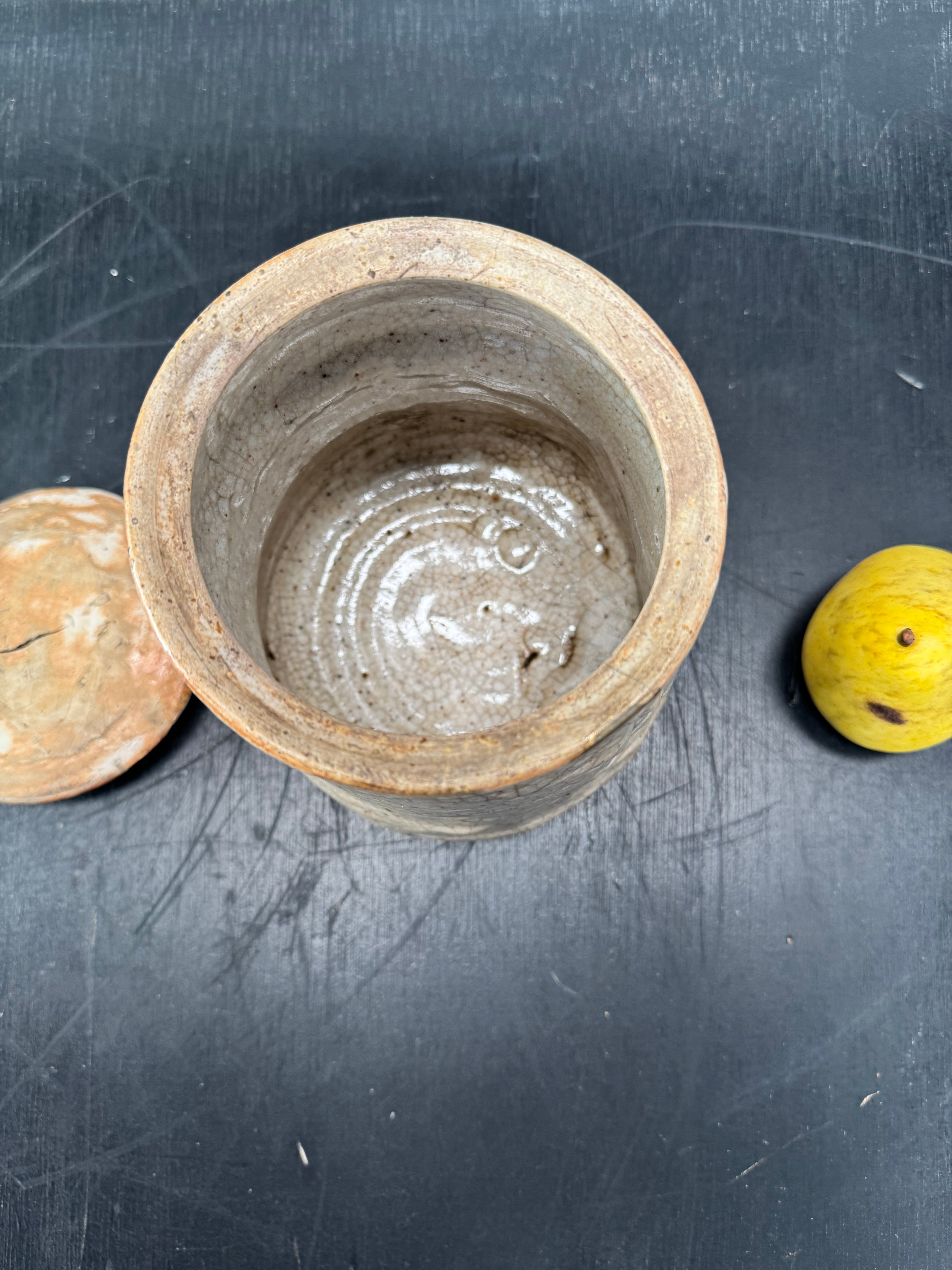 Antique Japanese Hagi Ware Mizusashi (water jar)