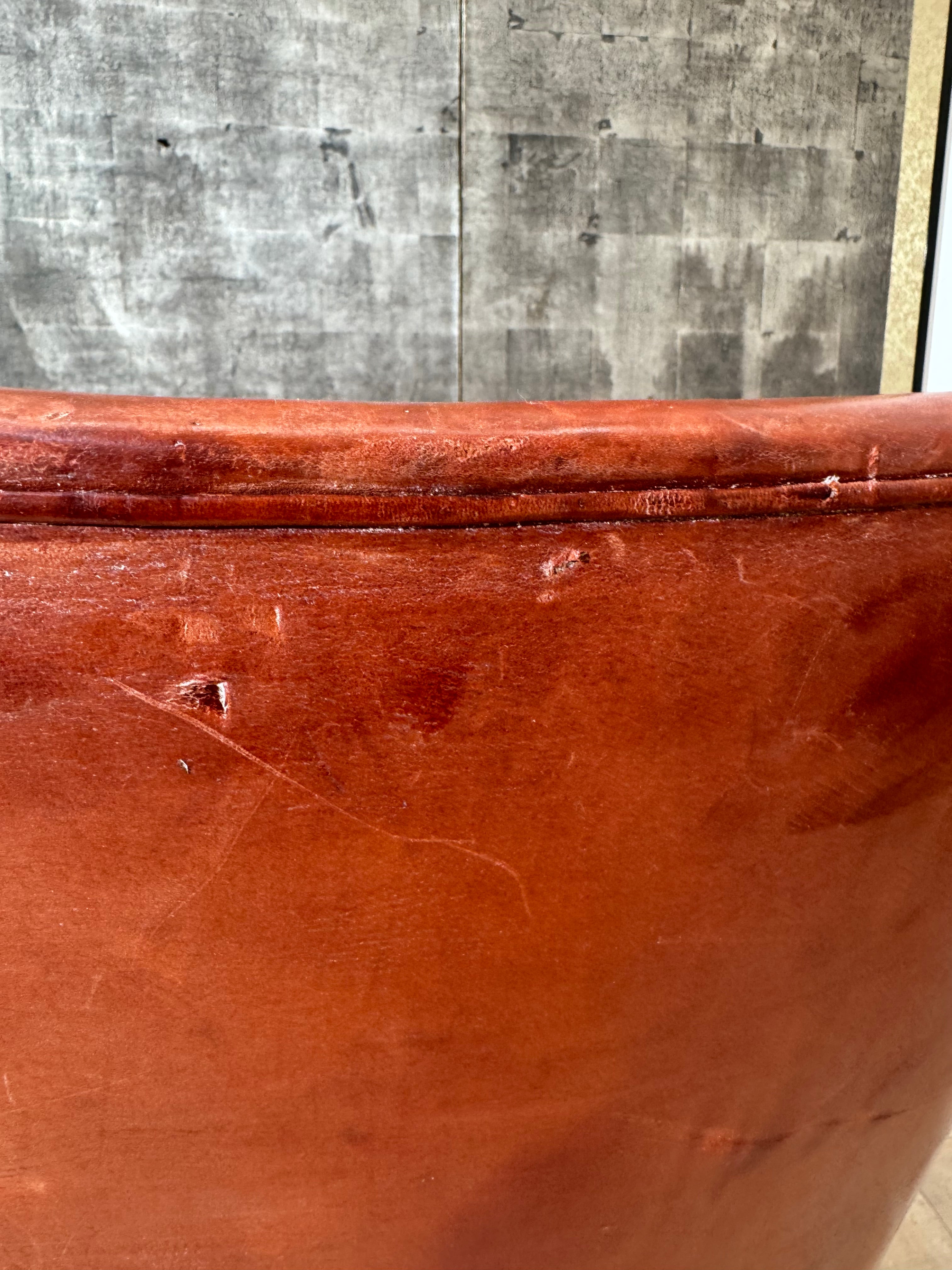 Original Vintage Arne Vodder Danish Leather Chair in Scruffy Condition