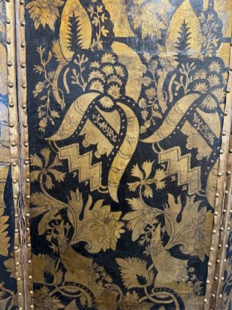 Fantastic 19th Century English Leather Screen