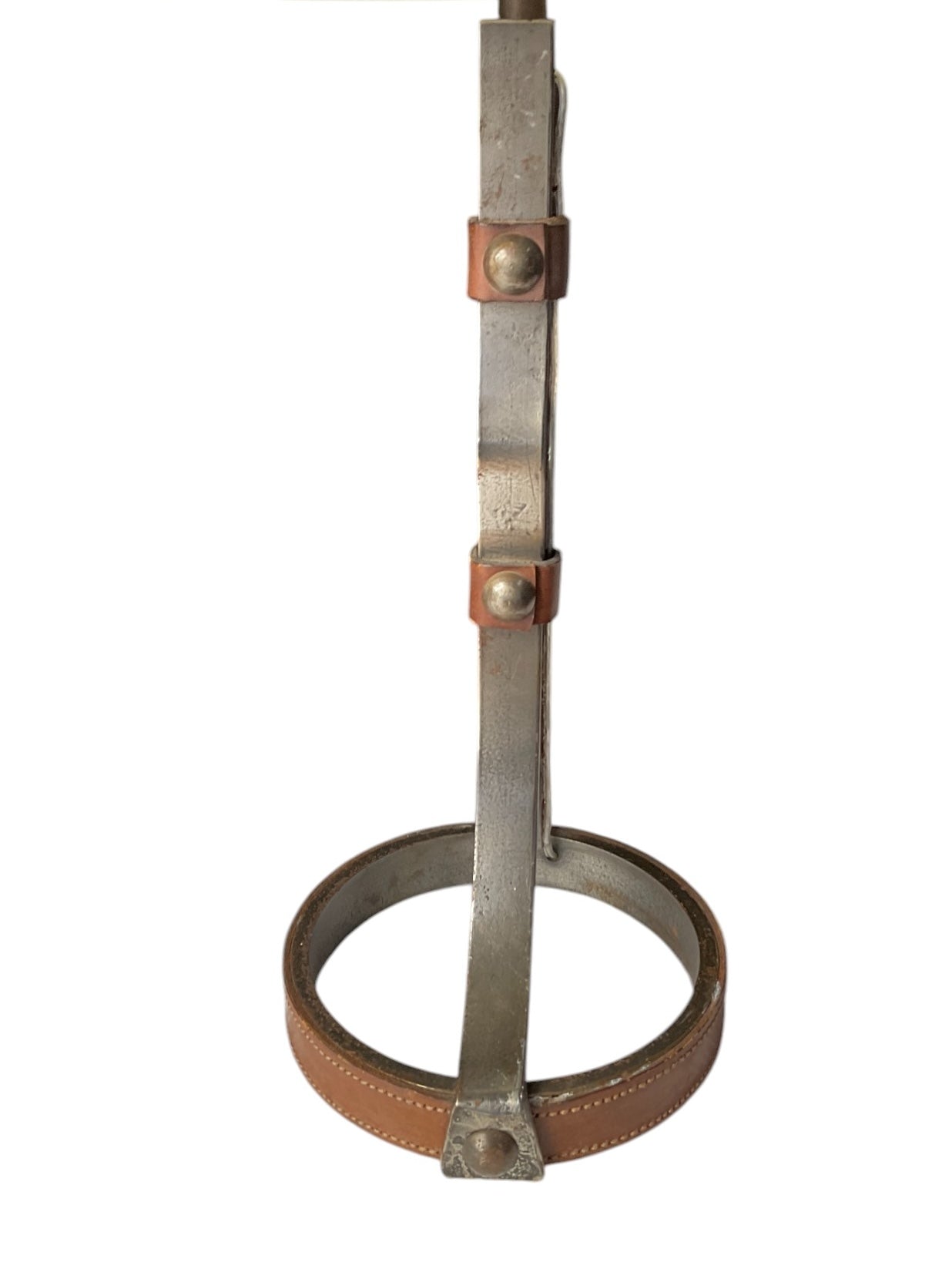 French Iron and Leather Lamp