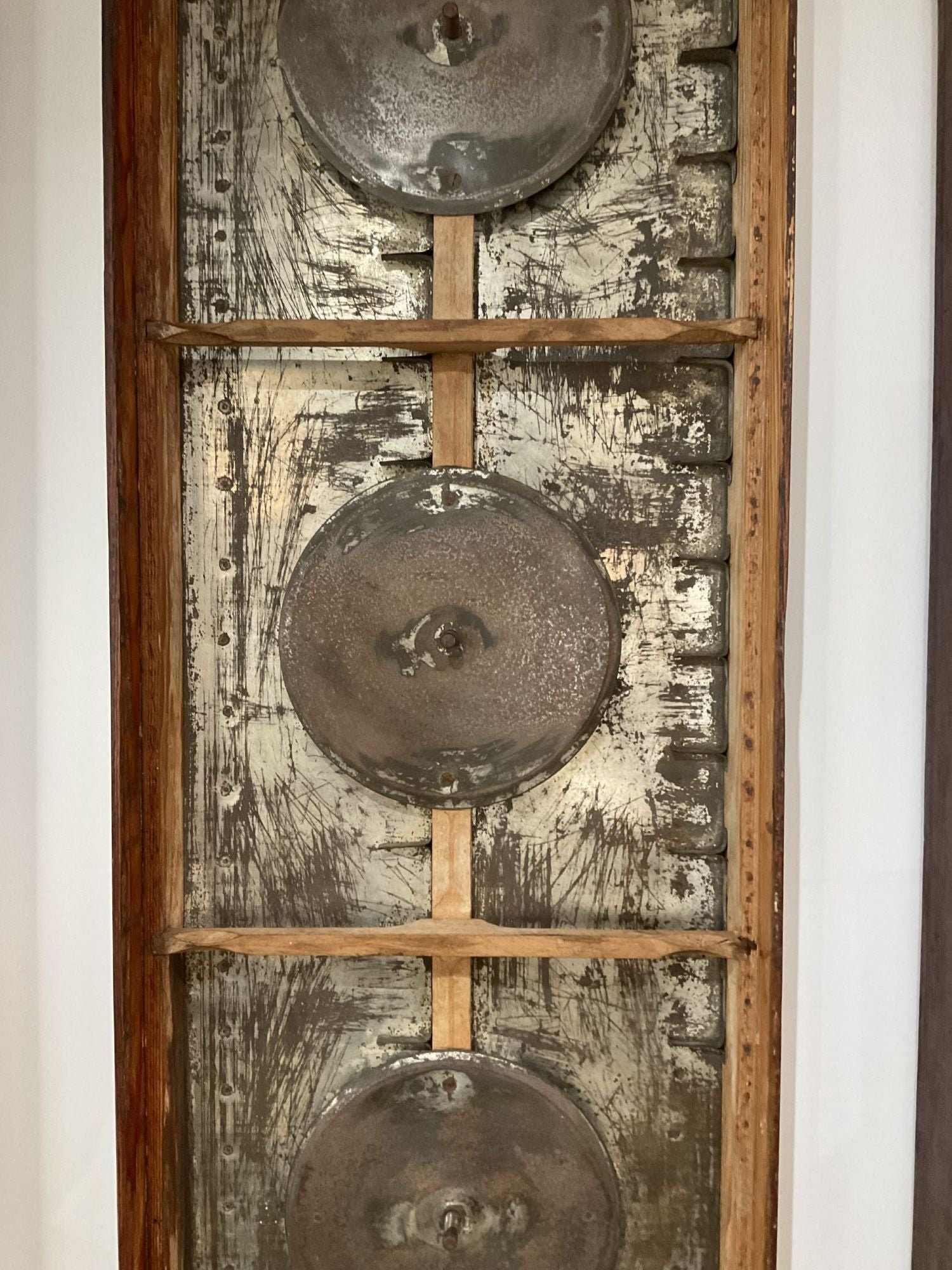 Belgian Modernist Wood and Iron  Panel