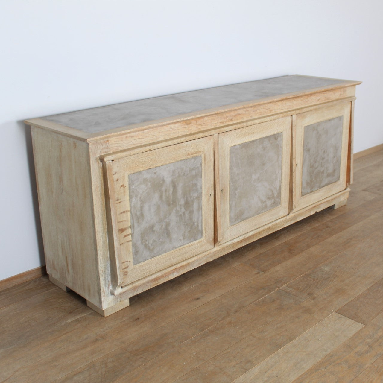 19th Century Oak Sideboard Cement Top and Doors