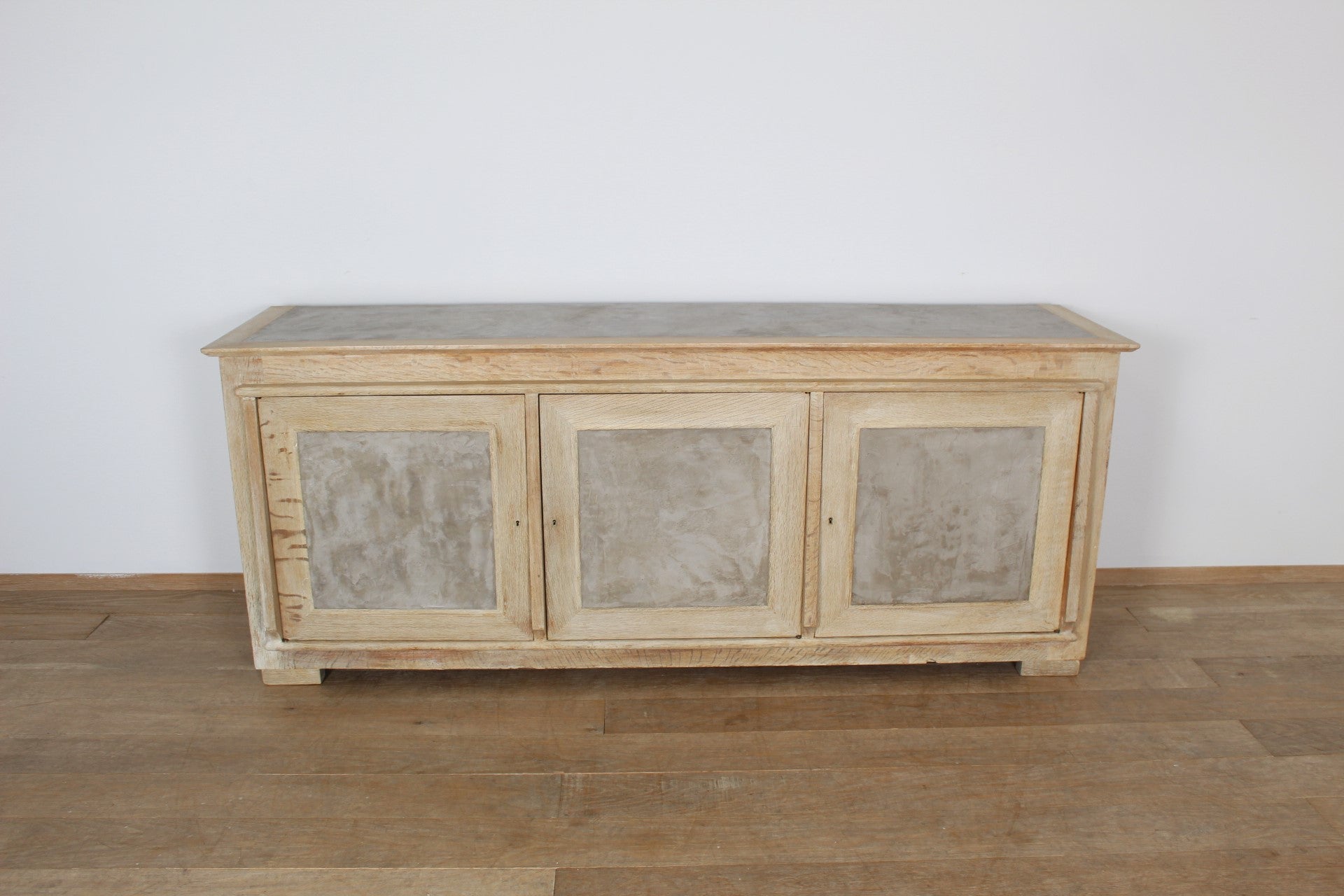 19th Century Oak Sideboard Cement Top and Doors