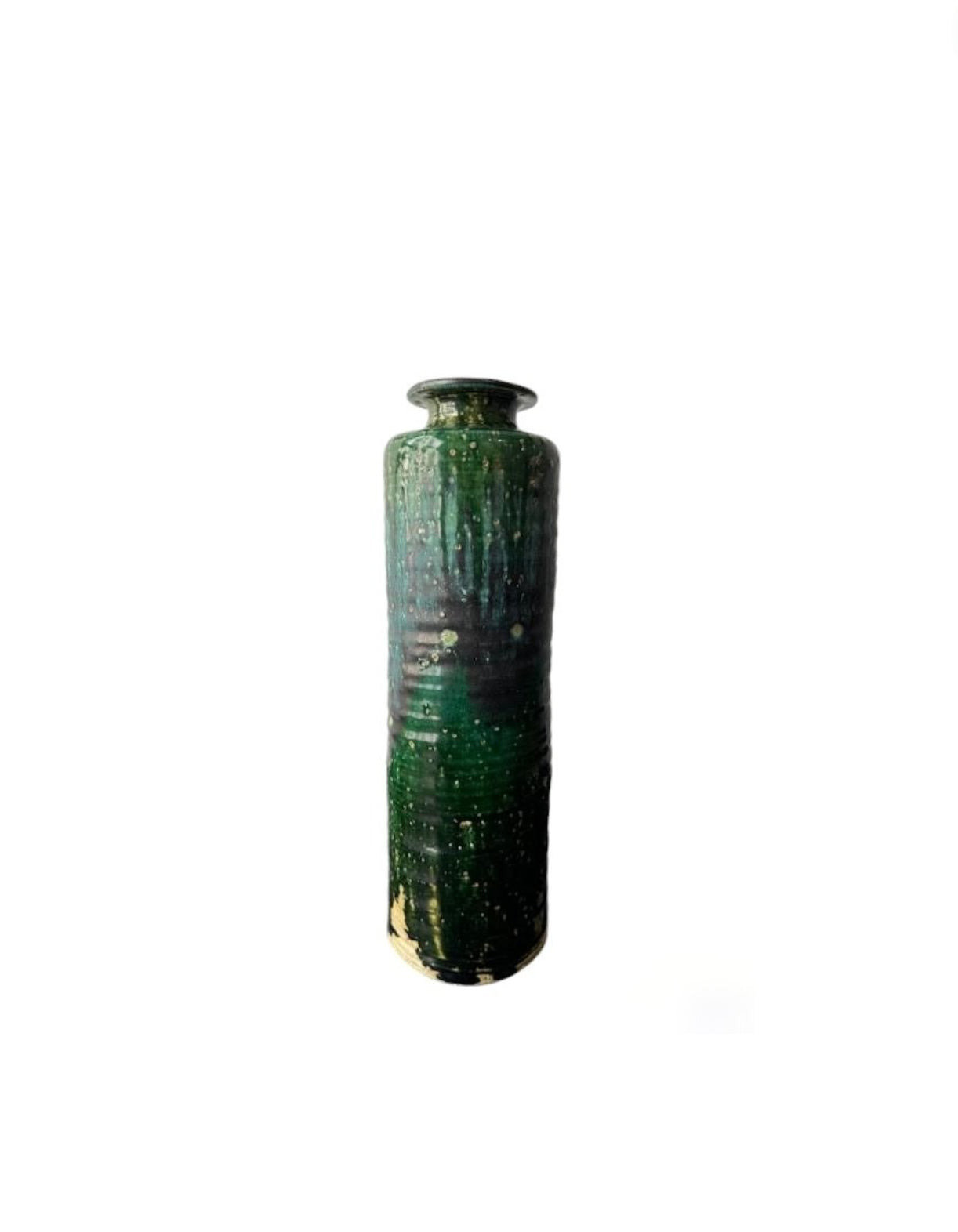 Large Green Glazed Japanese Oribe Pottery