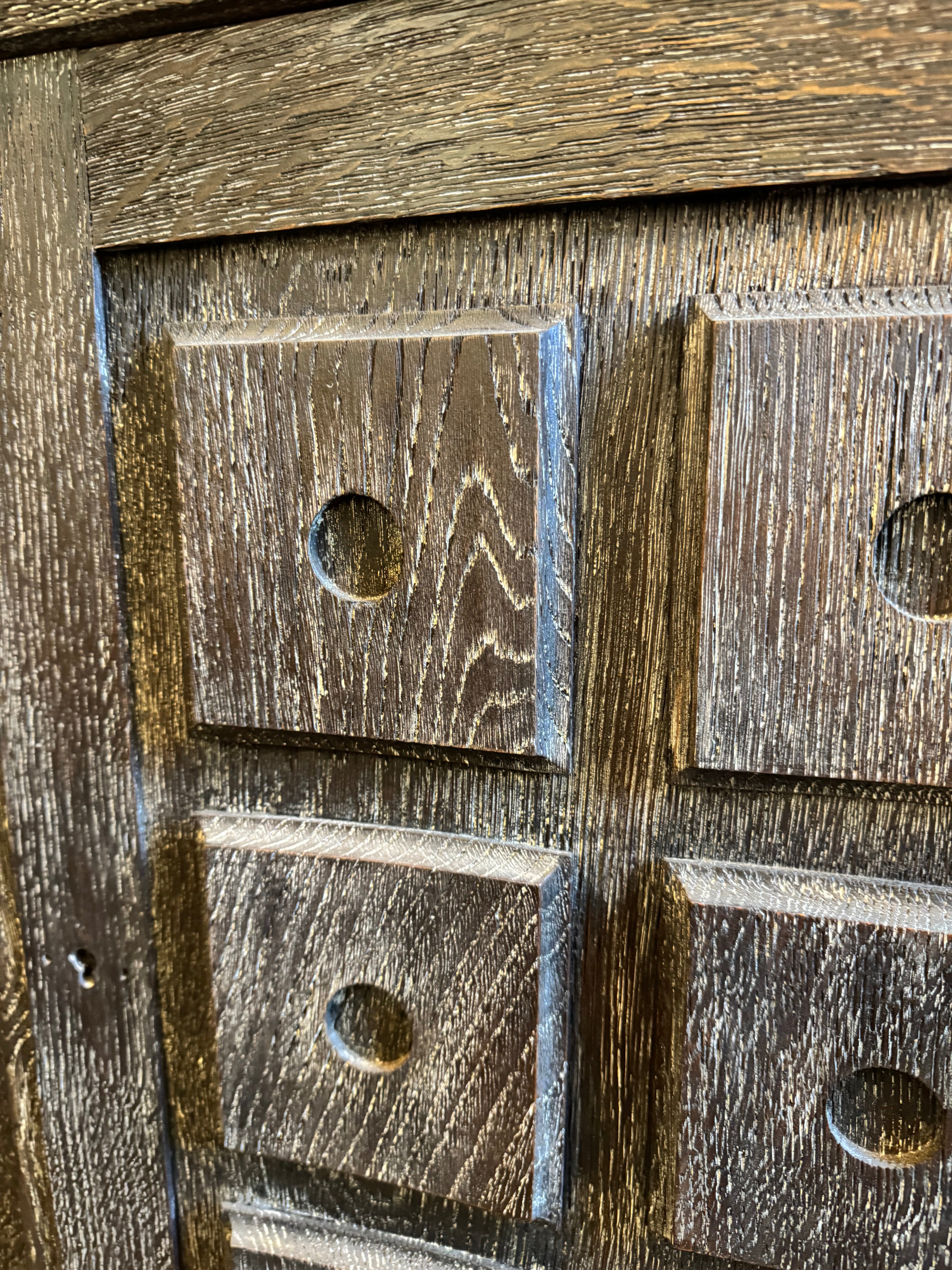 French 1940's Grey Cerused Oak Sideboard