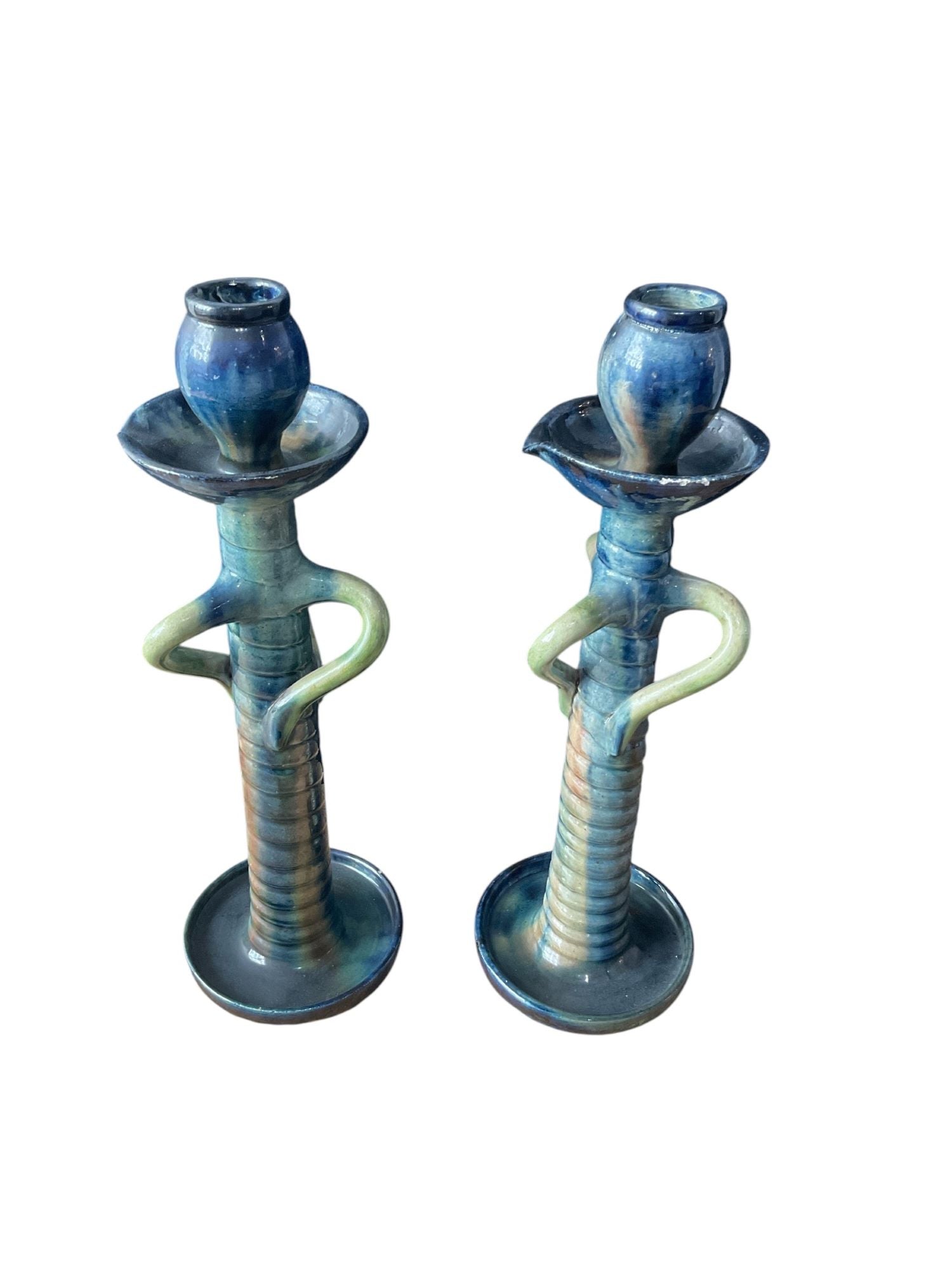 Unique Studio Pottery Candlesticks