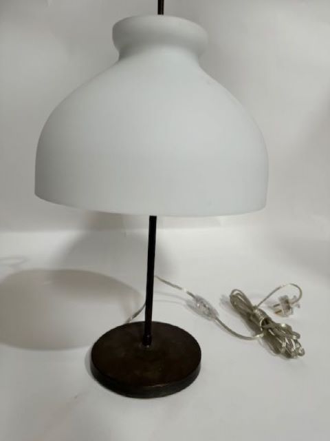 Mid Century French Opaline Desk Lamp